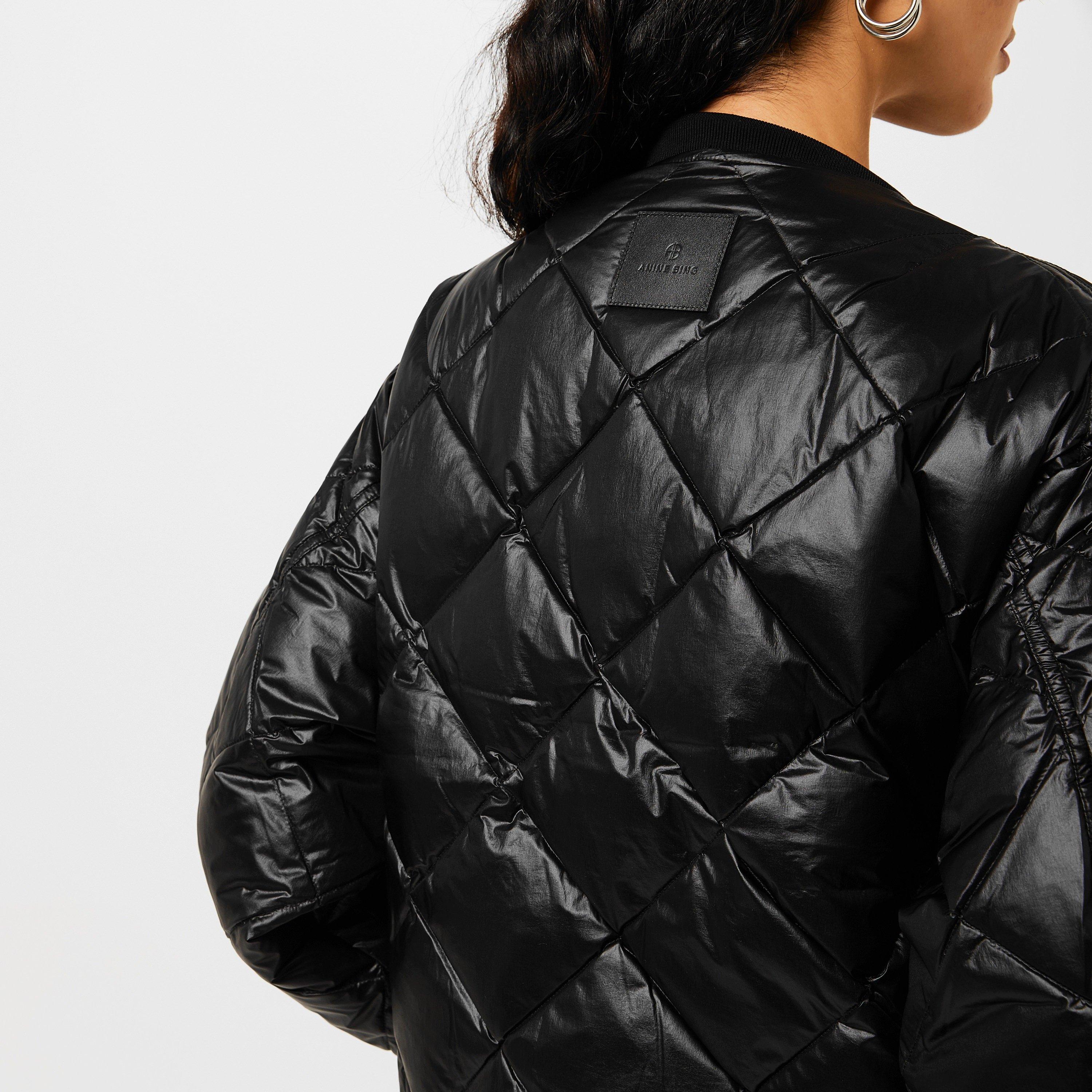 Black - Anine Bing - Women's Leo Quilted Goose Down Long Sleeve Bomber Jacket - 3