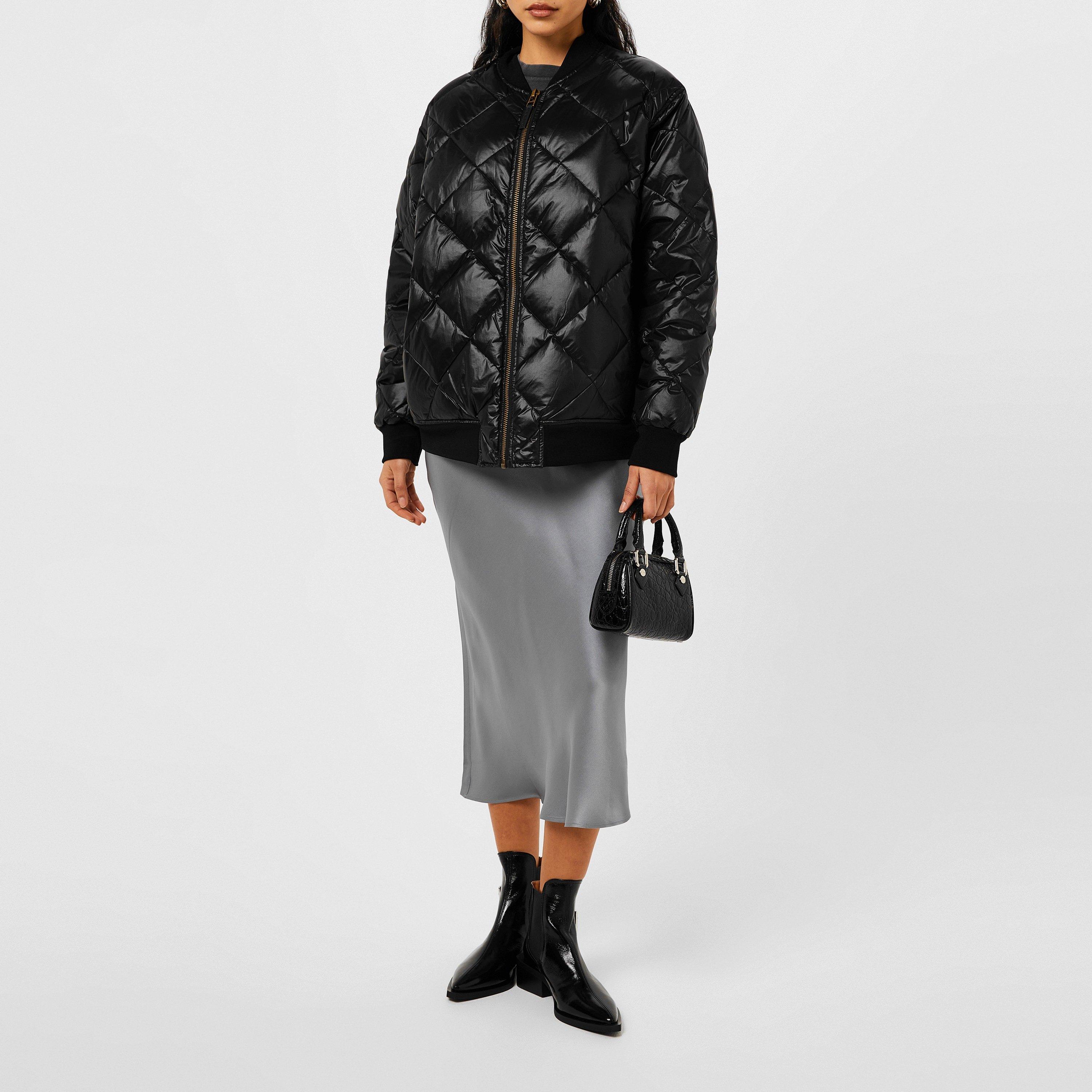 Black - Anine Bing - Women's Leo Quilted Goose Down Long Sleeve Bomber Jacket - 4