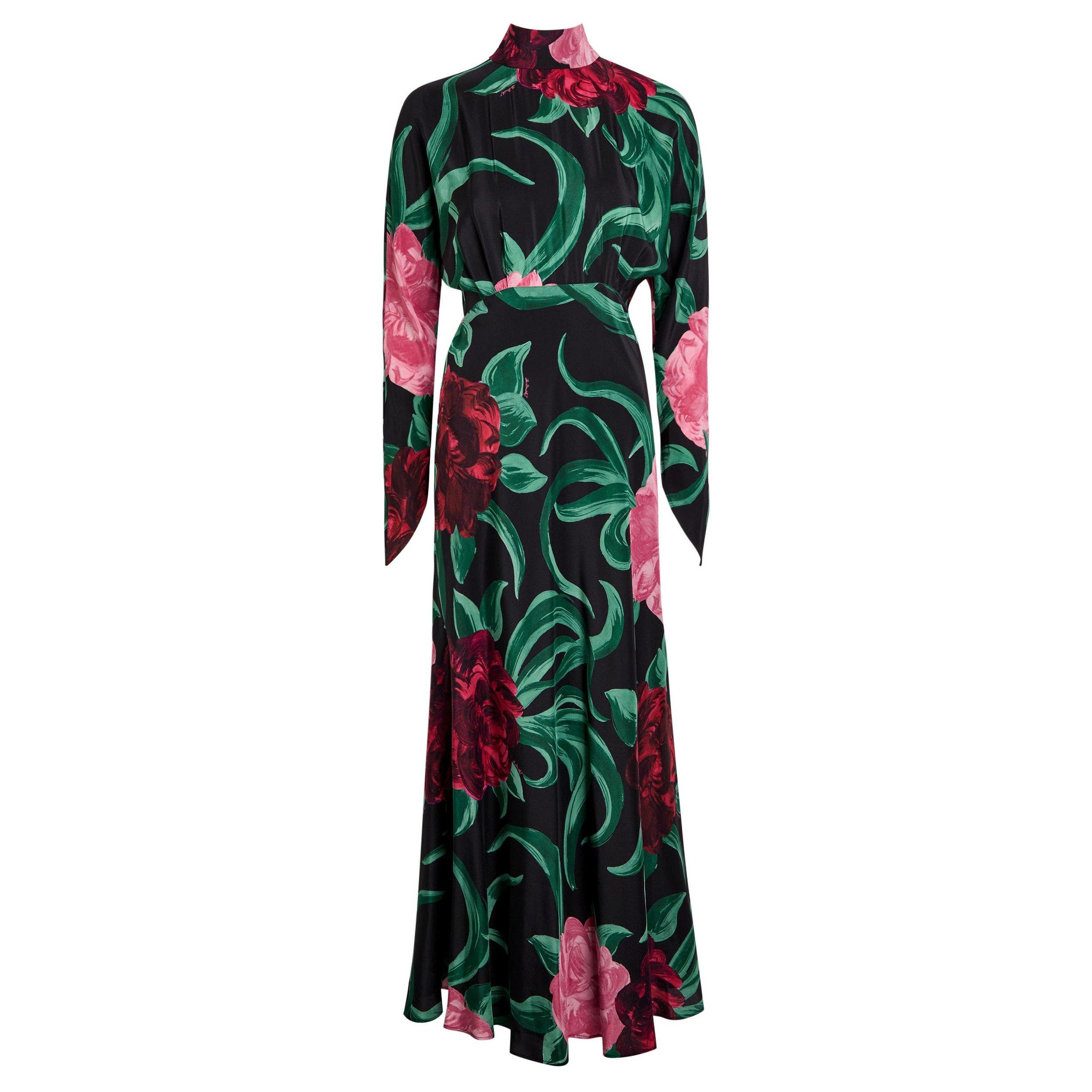 BLACK AND OTHER - La DoubleJ - Women's Gilda Floral Silk Maxi Dress - 1