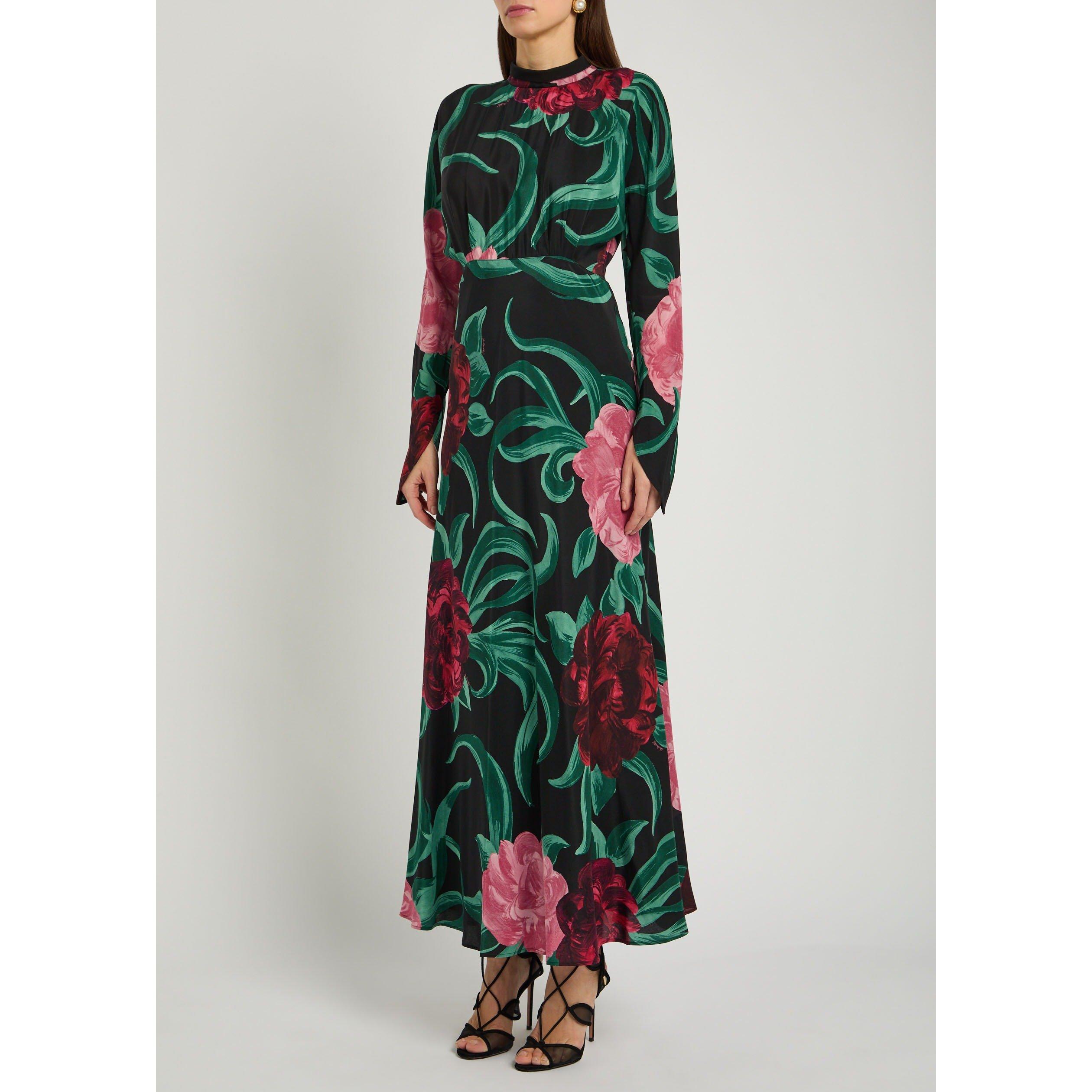 BLACK AND OTHER - La DoubleJ - Women's Gilda Floral Silk Maxi Dress - 2