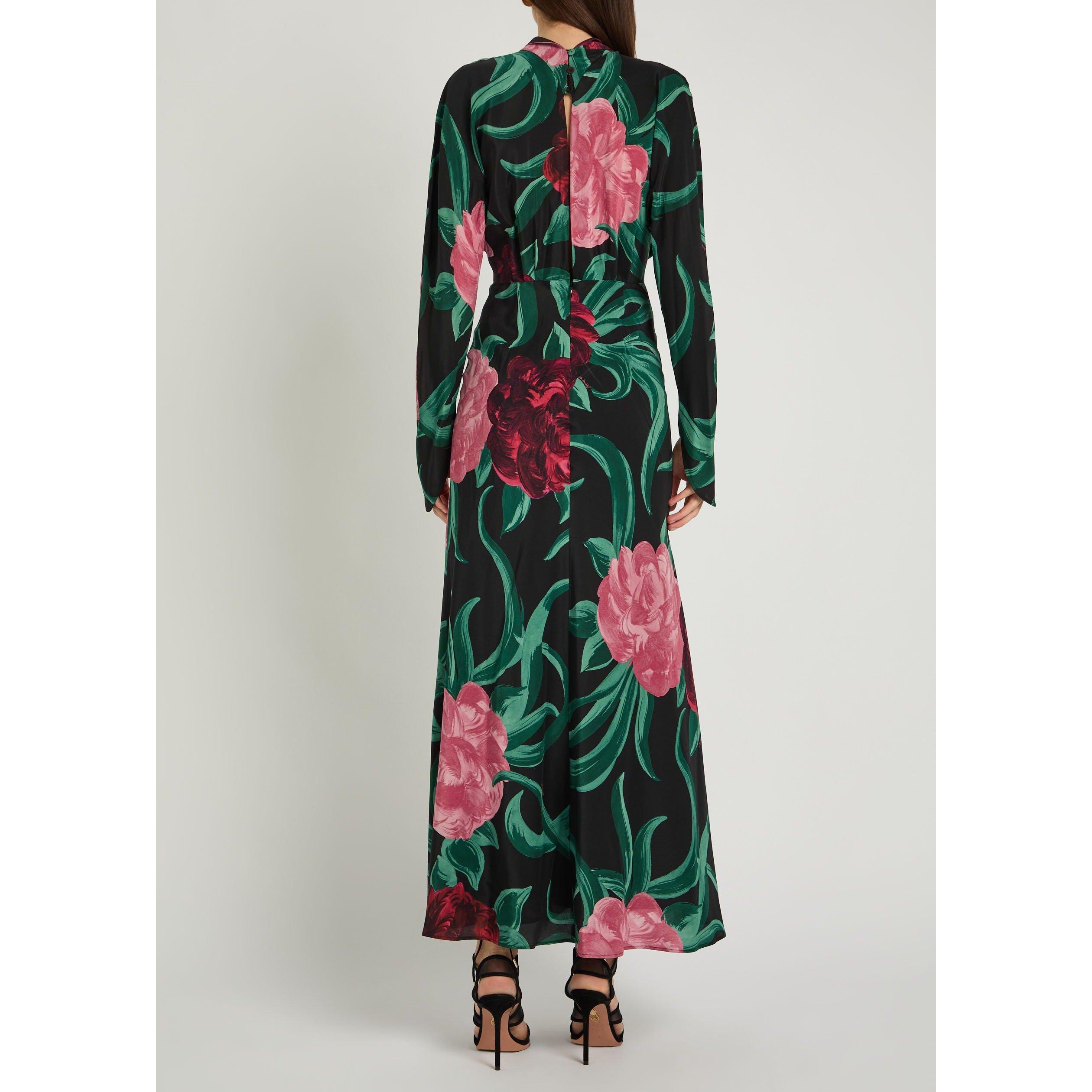 BLACK AND OTHER - La DoubleJ - Women's Gilda Floral Silk Maxi Dress - 3