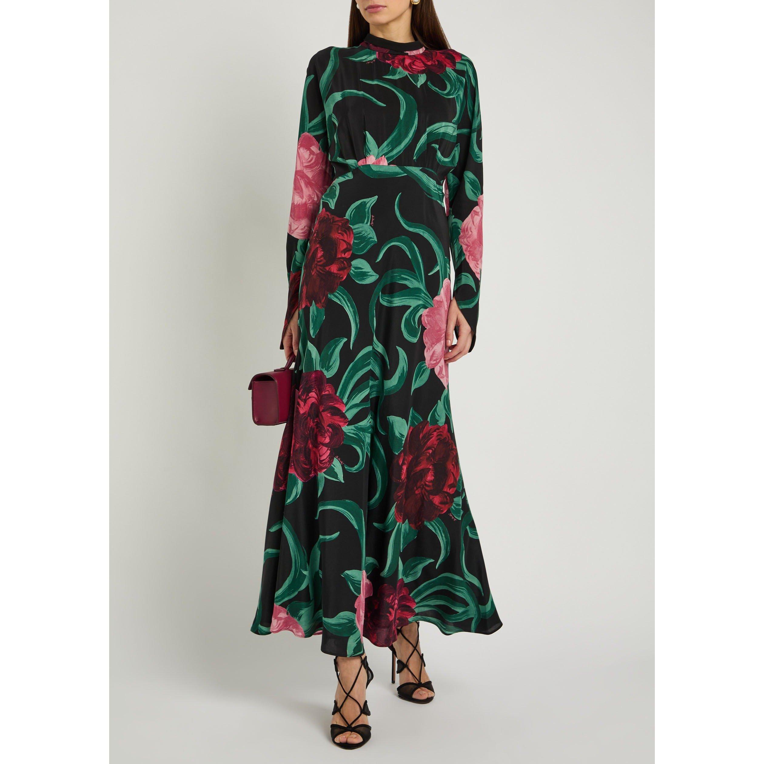 BLACK AND OTHER - La DoubleJ - Women's Gilda Floral Silk Maxi Dress - 5