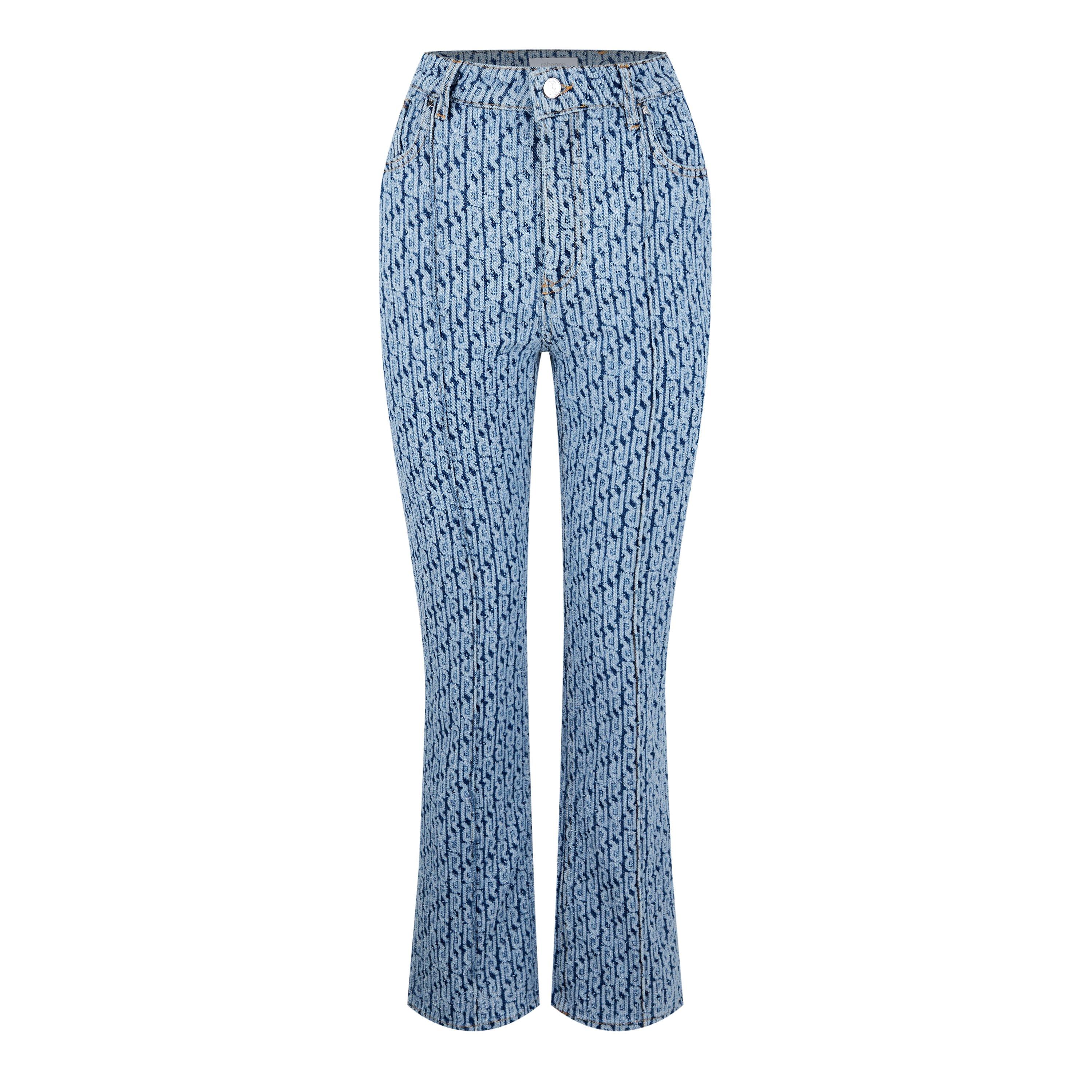 Rabanne Women's Monogram Denim Jeans - Blue - W26