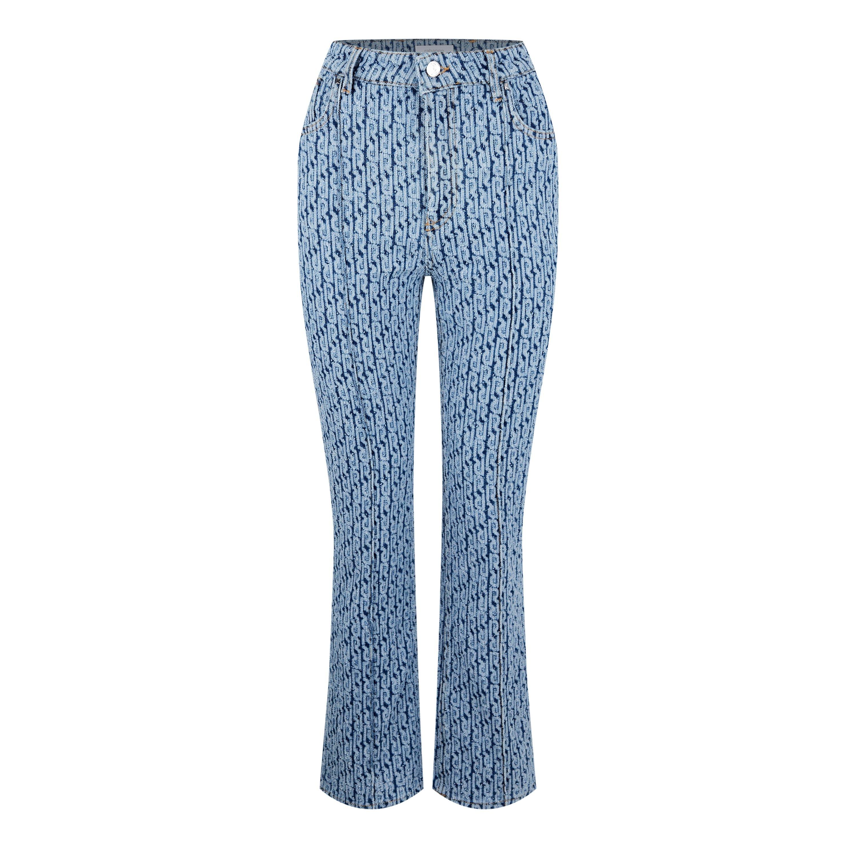 Blue - Rabanne - Monogram Denim Jeans - 5