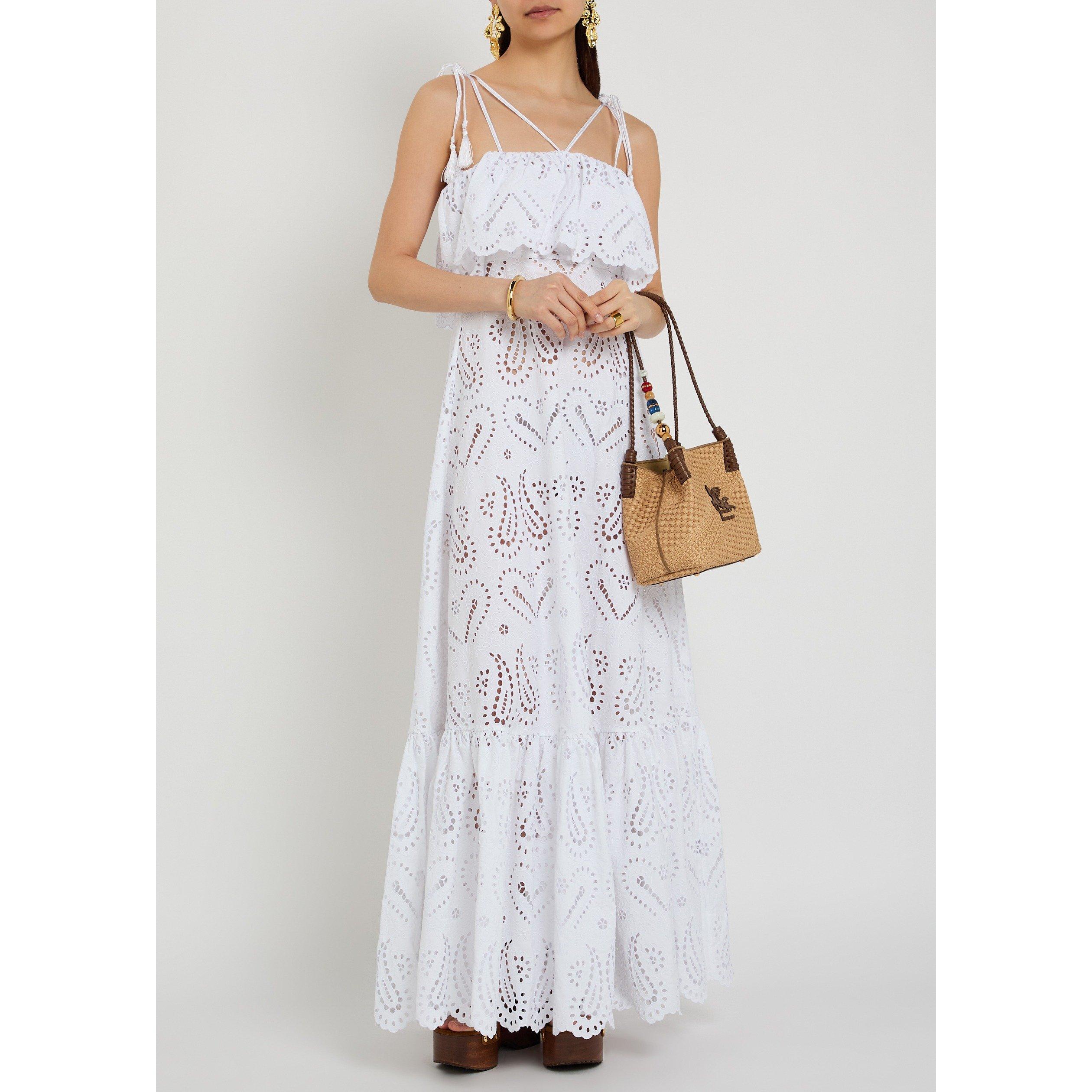 WHITE - Etro - Women's Sleeveless Cotton Maxi Dress - 5