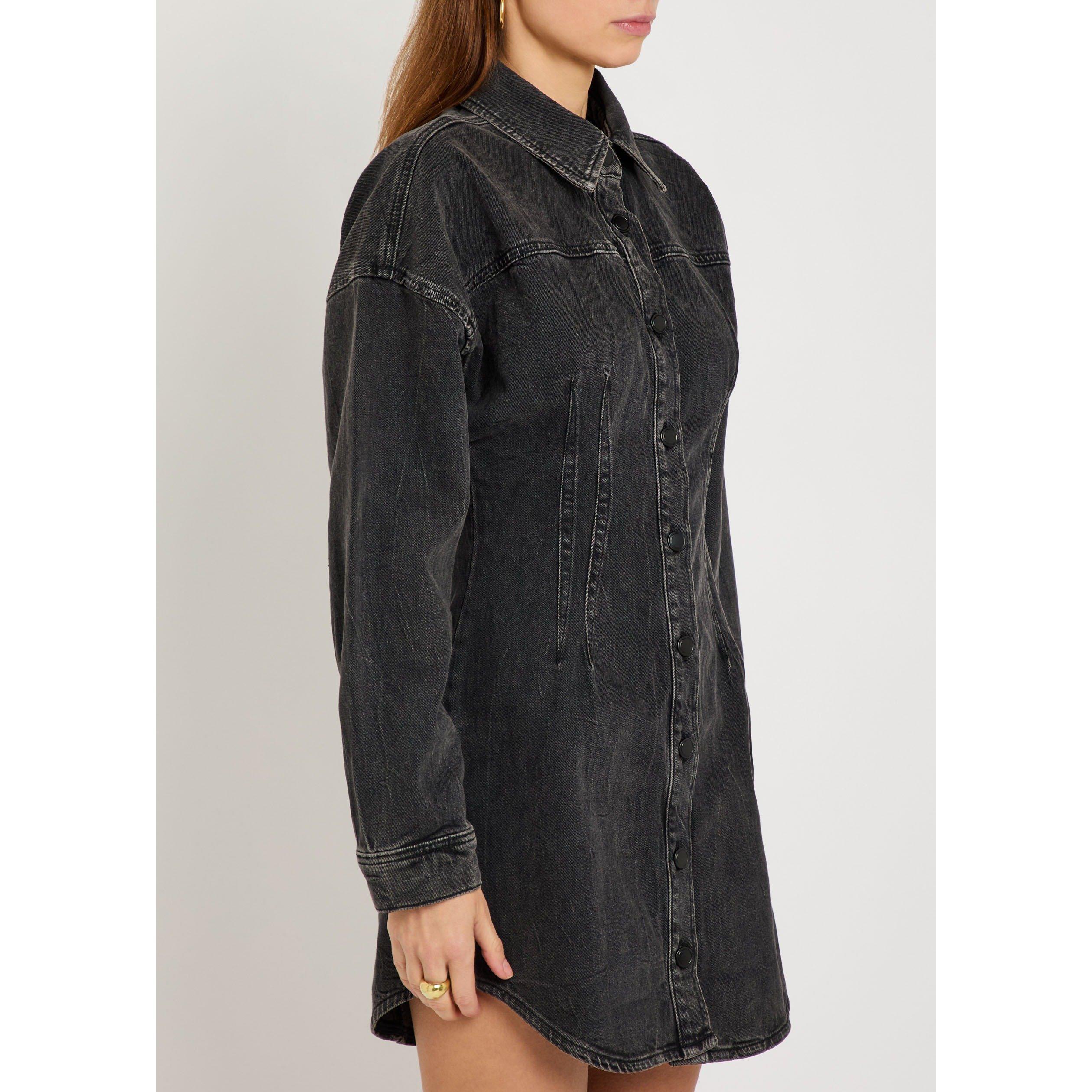 BLACK - Good American - Women's Denim Slim-Fit Mini Dress - 2