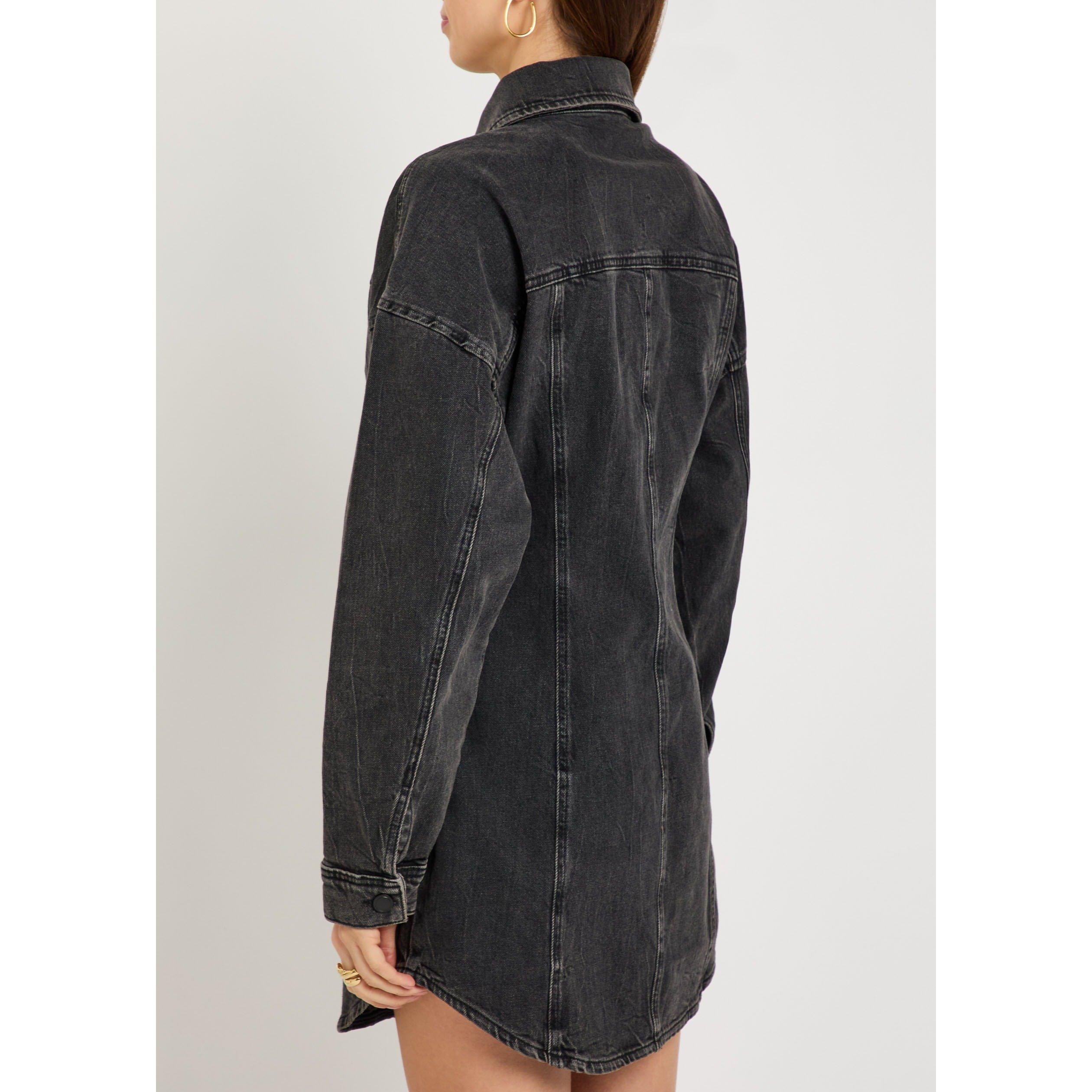 BLACK - Good American - Women's Denim Slim-Fit Mini Dress - 3