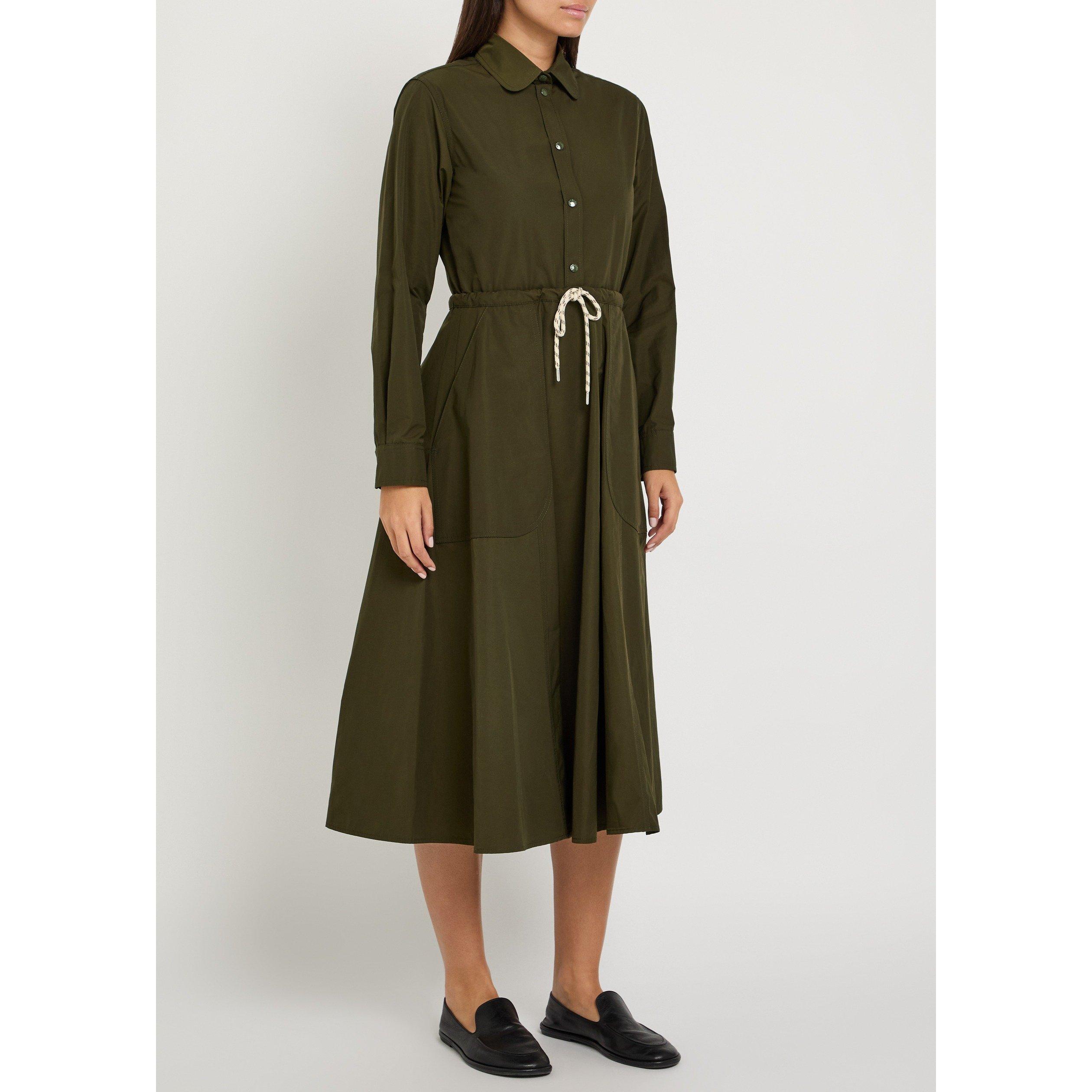 DARK GREEN - Moncler - Women's Long-Sleeve Midi Shirt-Dress - 2