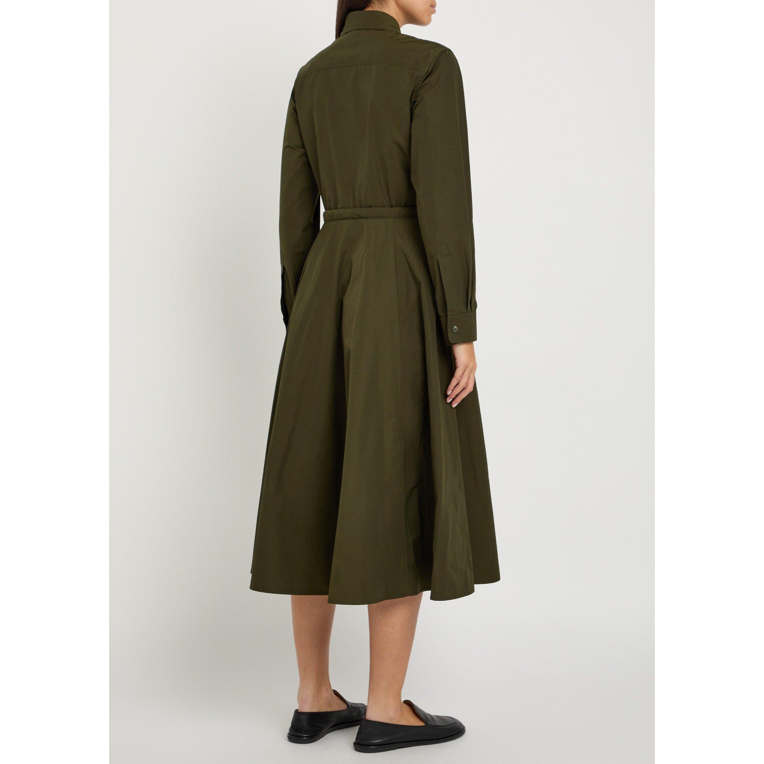 DARK GREEN - Moncler - Women's Long-Sleeve Midi Shirt-Dress - 3