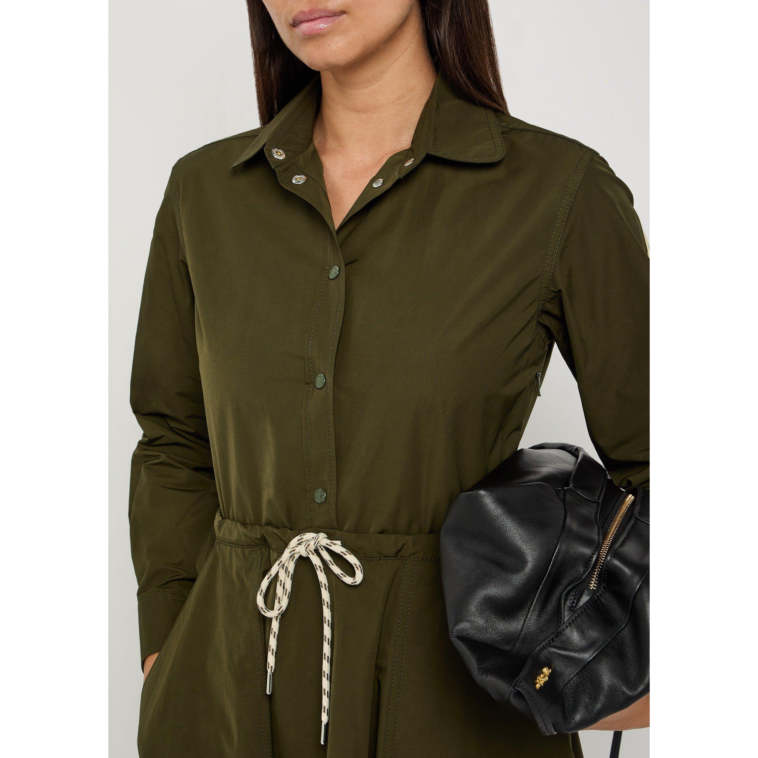 DARK GREEN - Moncler - Women's Long-Sleeve Midi Shirt-Dress - 4