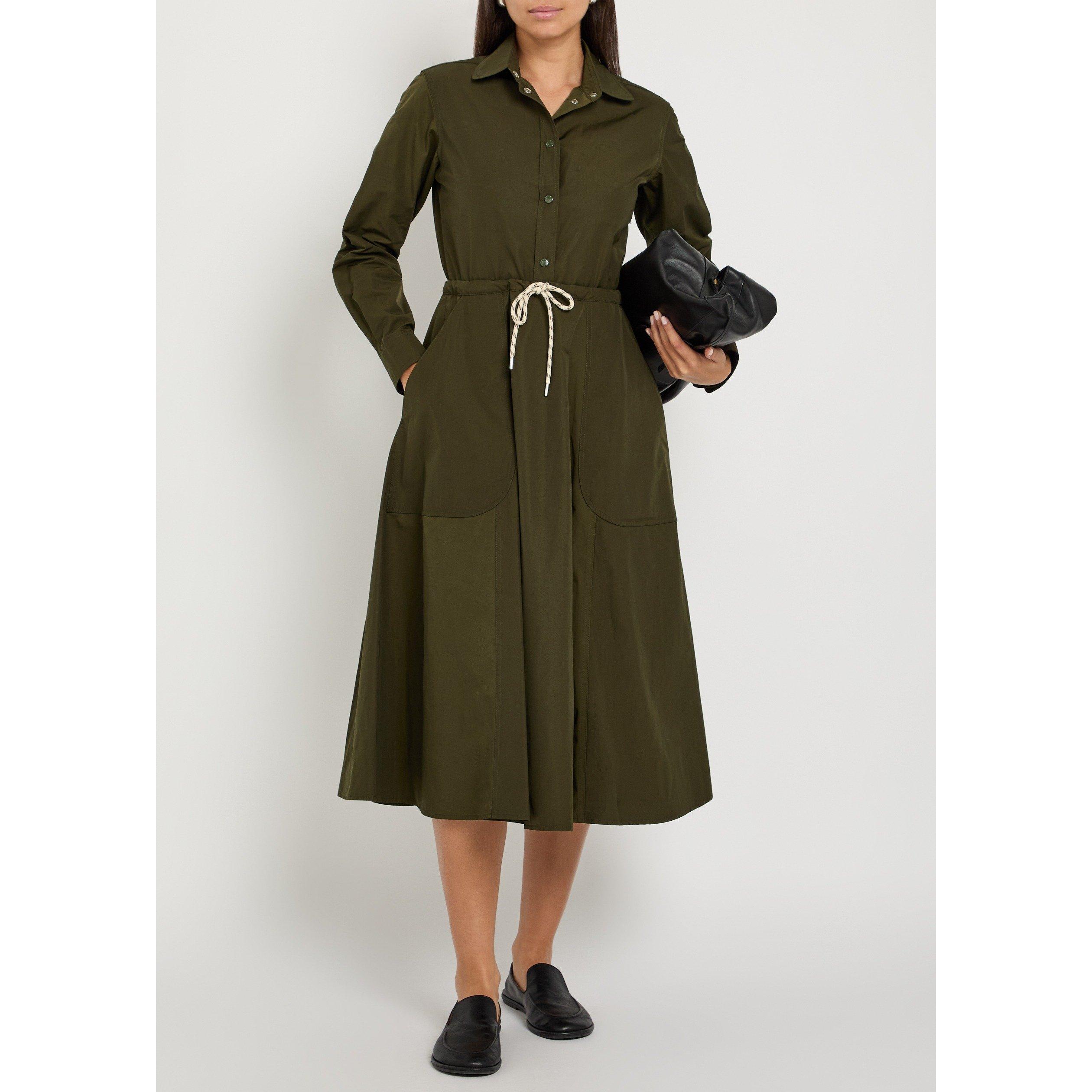 DARK GREEN - Moncler - Women's Long-Sleeve Midi Shirt-Dress - 5