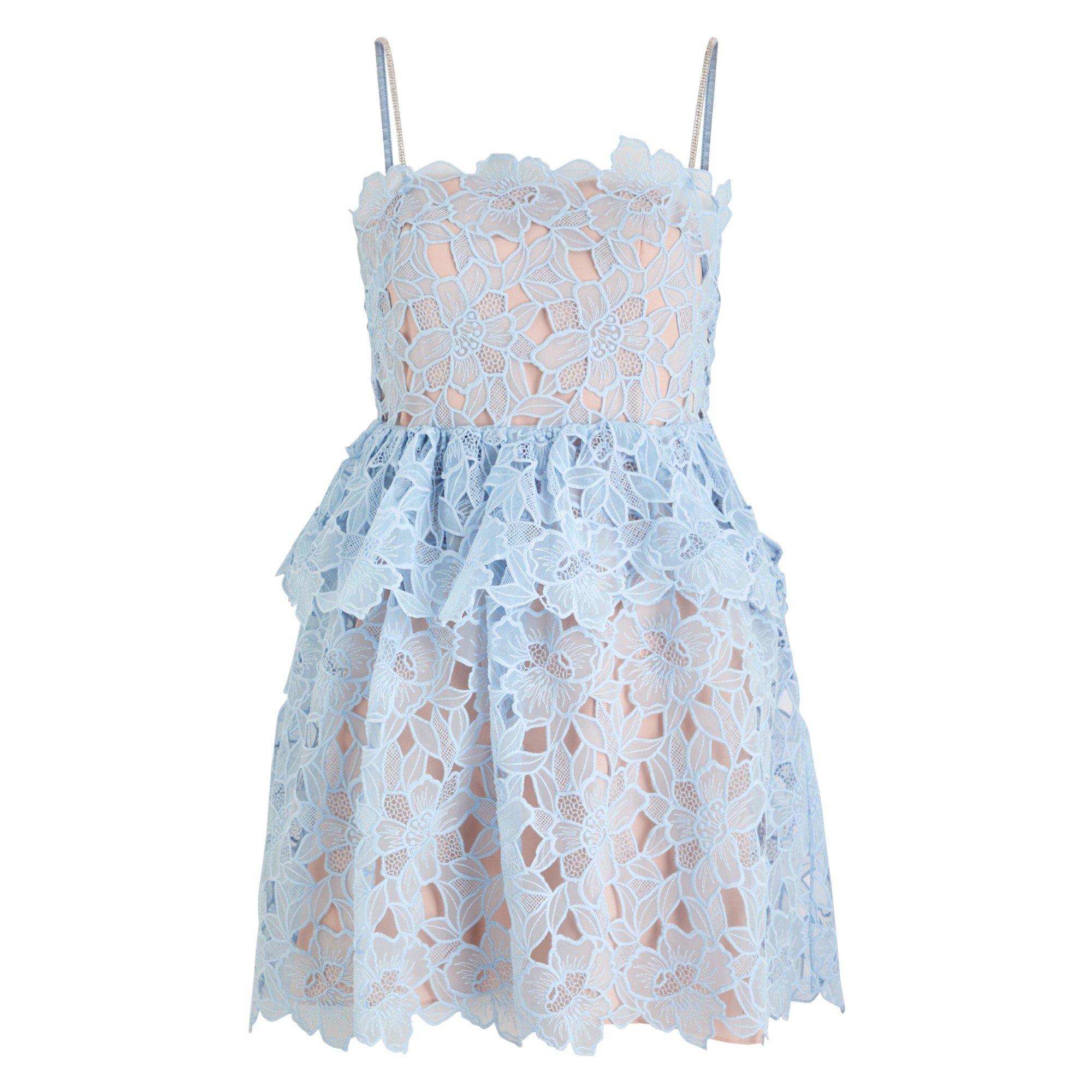 LIGHT BLUE - Self Portrait - SD ORGANZA LACE MINI DRESS