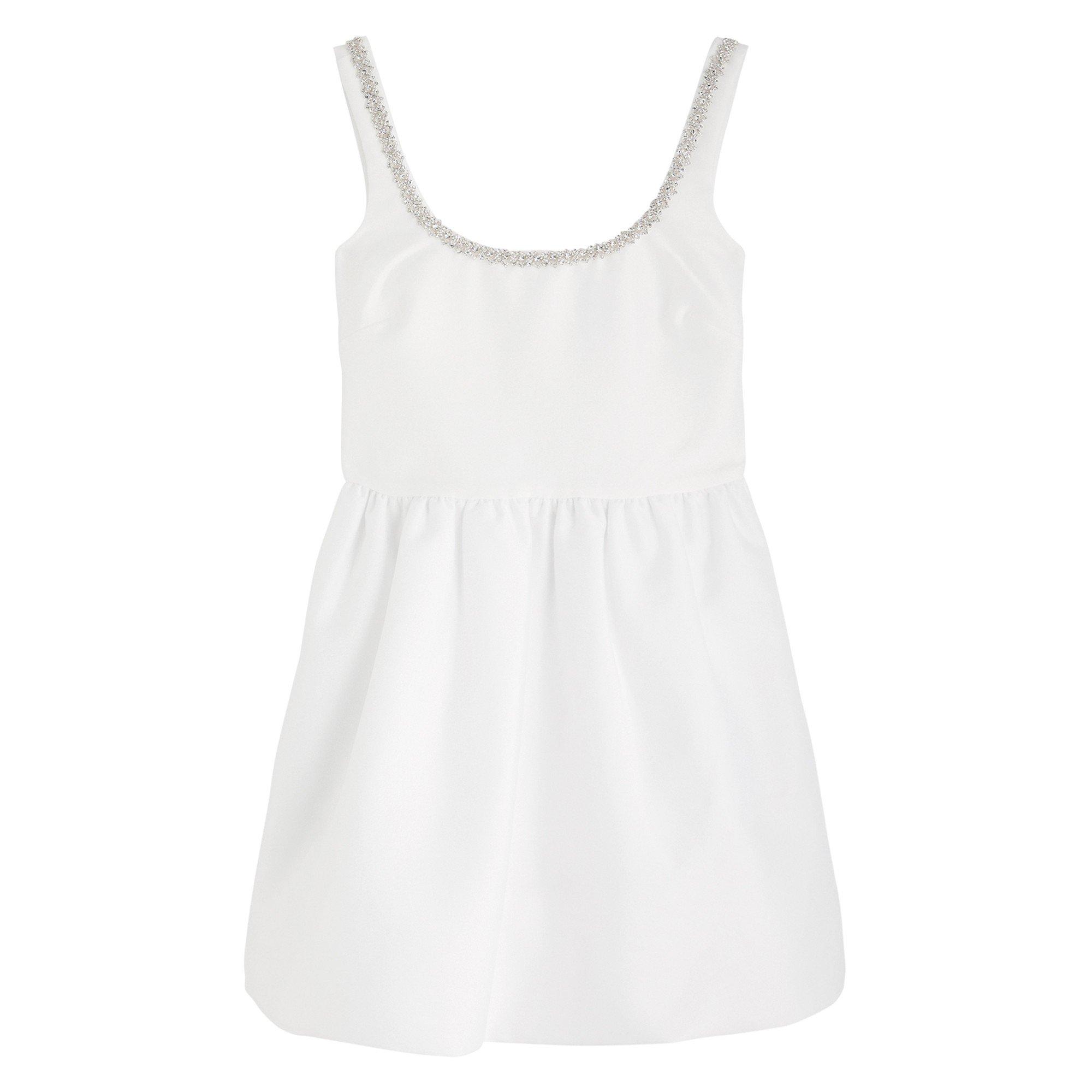 WHITE - Self Portrait - SD TAFFETA DIAMANTE MINI DRESS
