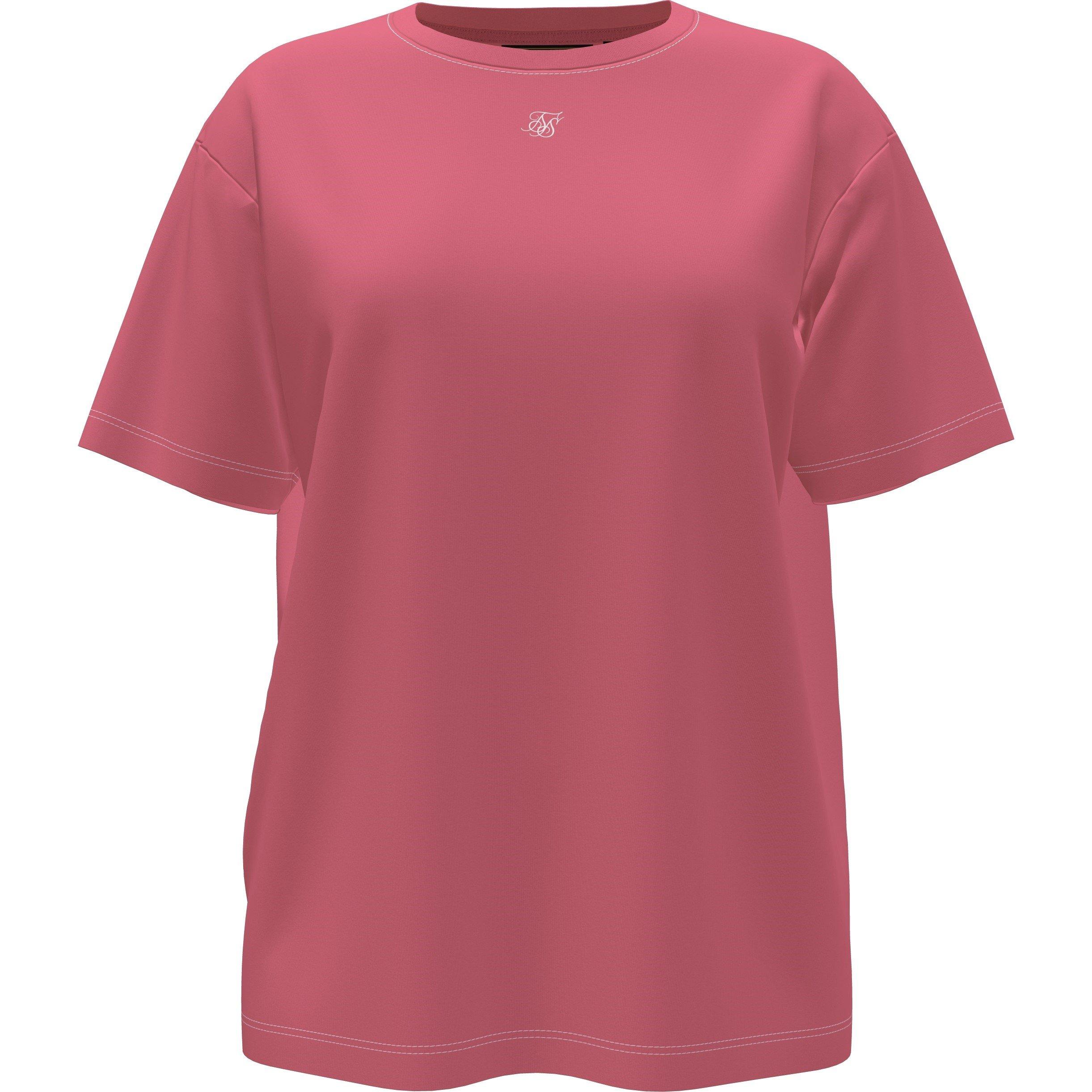 Pink - SikSilk - Women's Oversized Boyfriend T-Shirt - 1