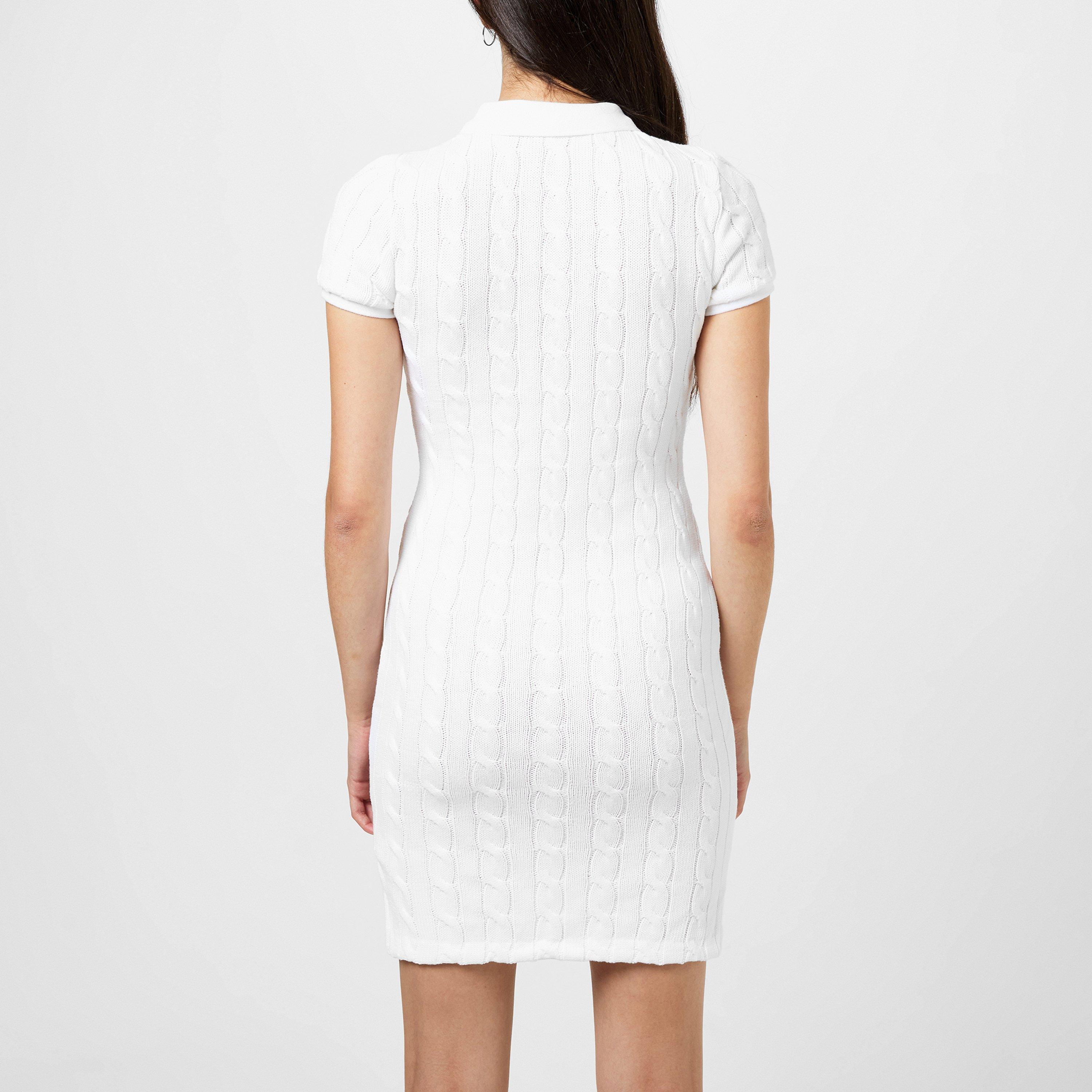 WHITE/ NAVY PP - Polo Ralph Lauren - Cable Knit Polo Dress - 3