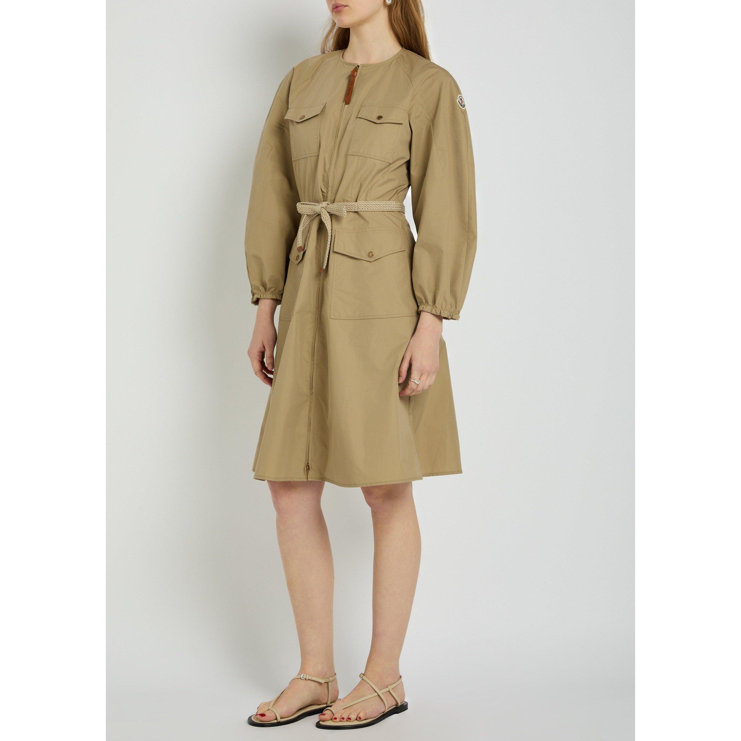 BEIGE - Moncler - Women's Cotton Long-Sleeve Shirt Dress - 2