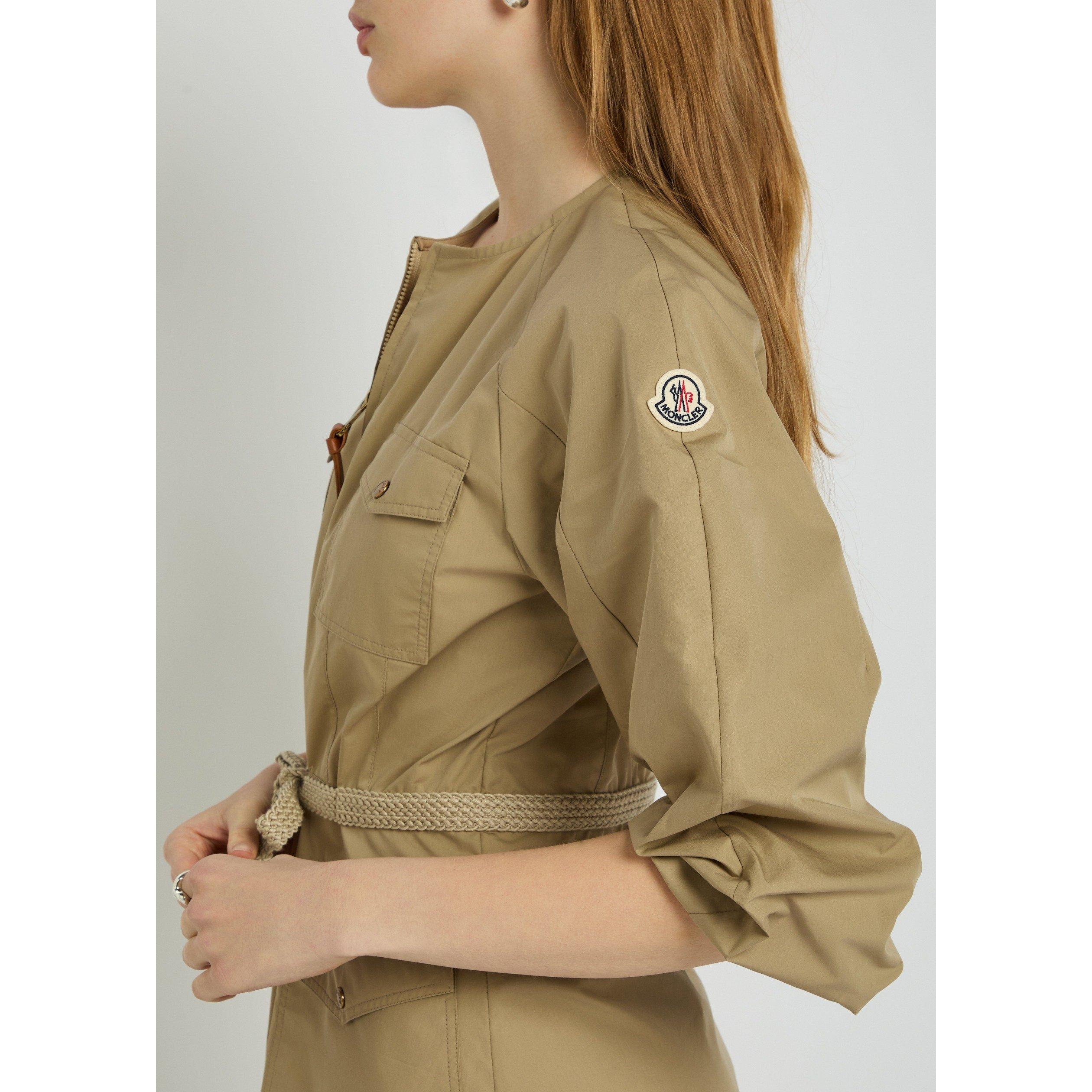 BEIGE - Moncler - Women's Cotton Long-Sleeve Shirt Dress - 4