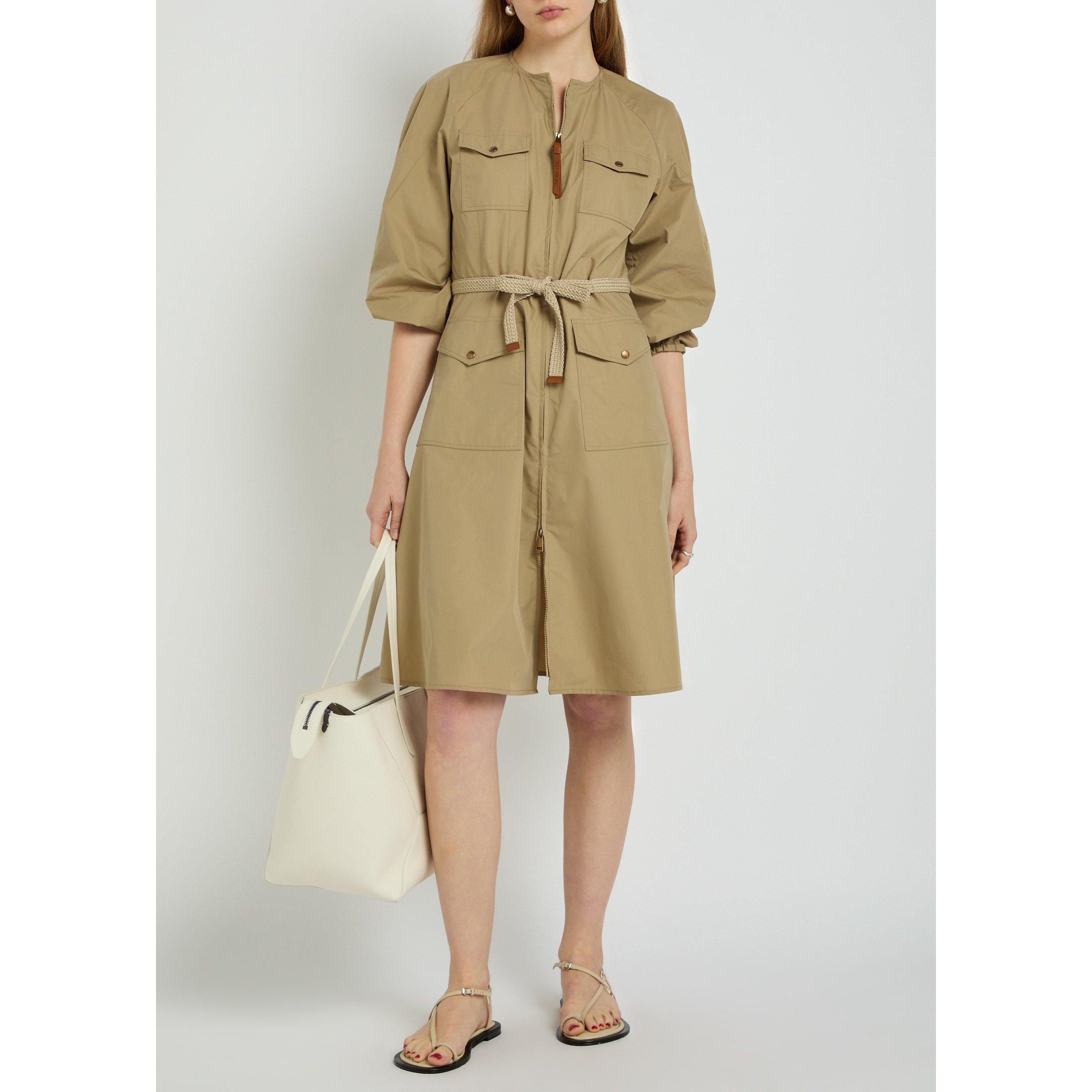 BEIGE - Moncler - Women's Cotton Long-Sleeve Shirt Dress - 5