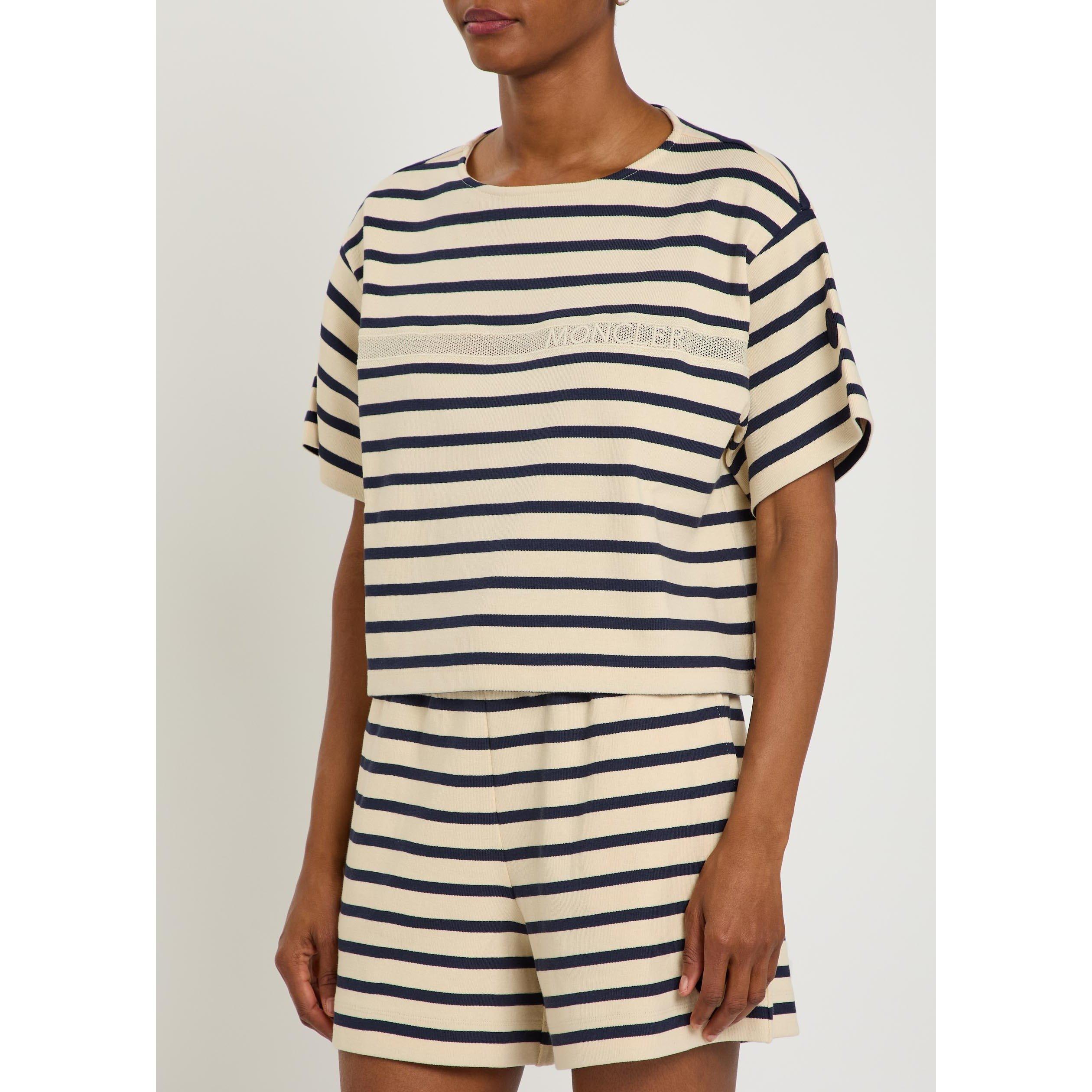 BEIGE AND OTHER - Moncler - Women's Striped Cotton Short-Sleeve Oversized-Fit T-Shirt - 2