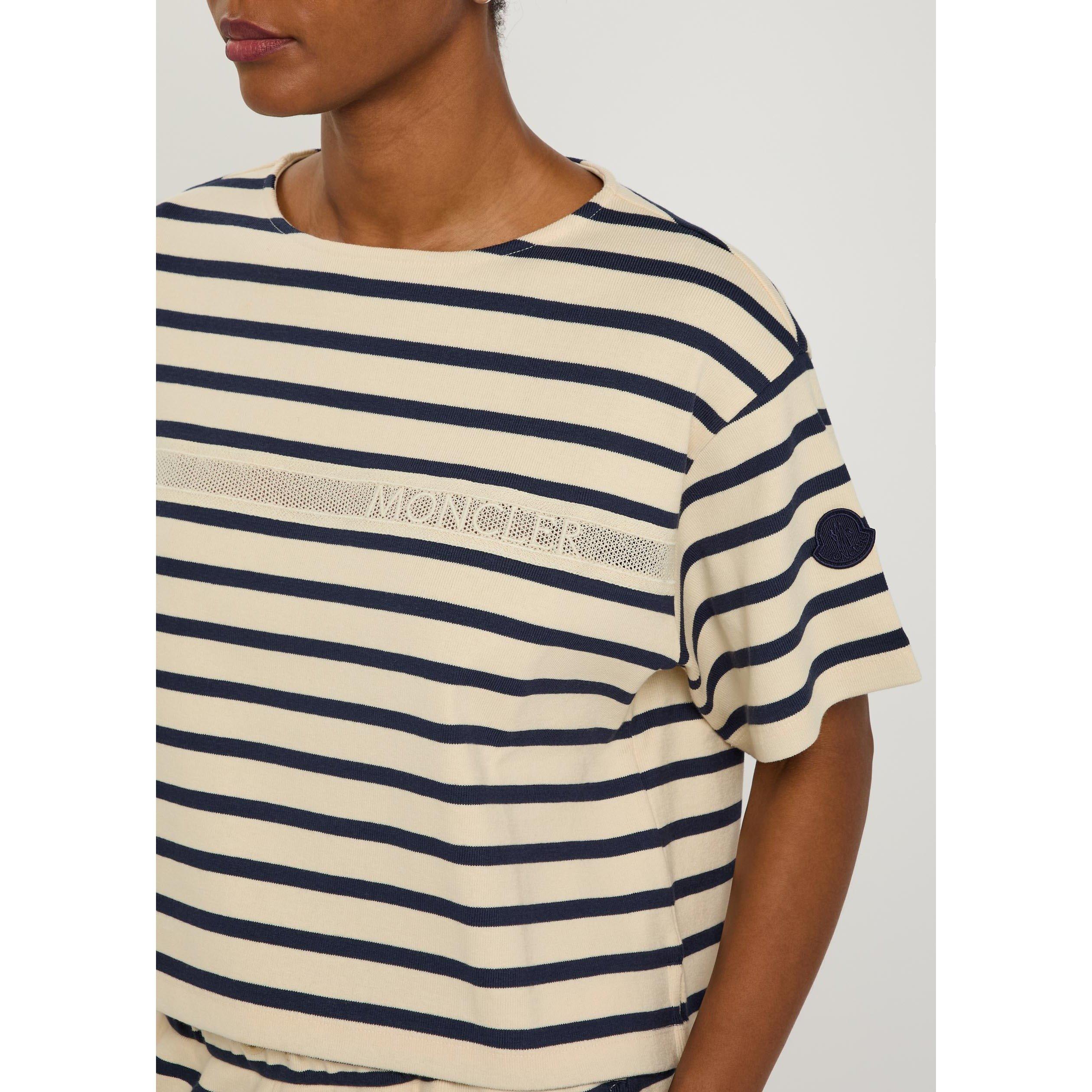 BEIGE AND OTHER - Moncler - Women's Striped Cotton Short-Sleeve Oversized-Fit T-Shirt - 4