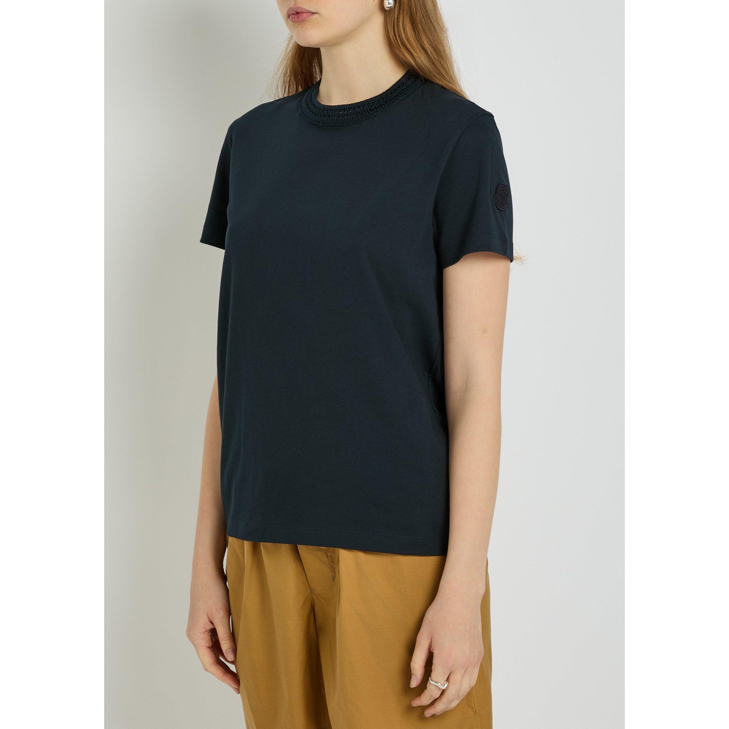 NAVY - Moncler - Women's Cotton Short-Sleeve Crew-Neck T-Shirt - 2