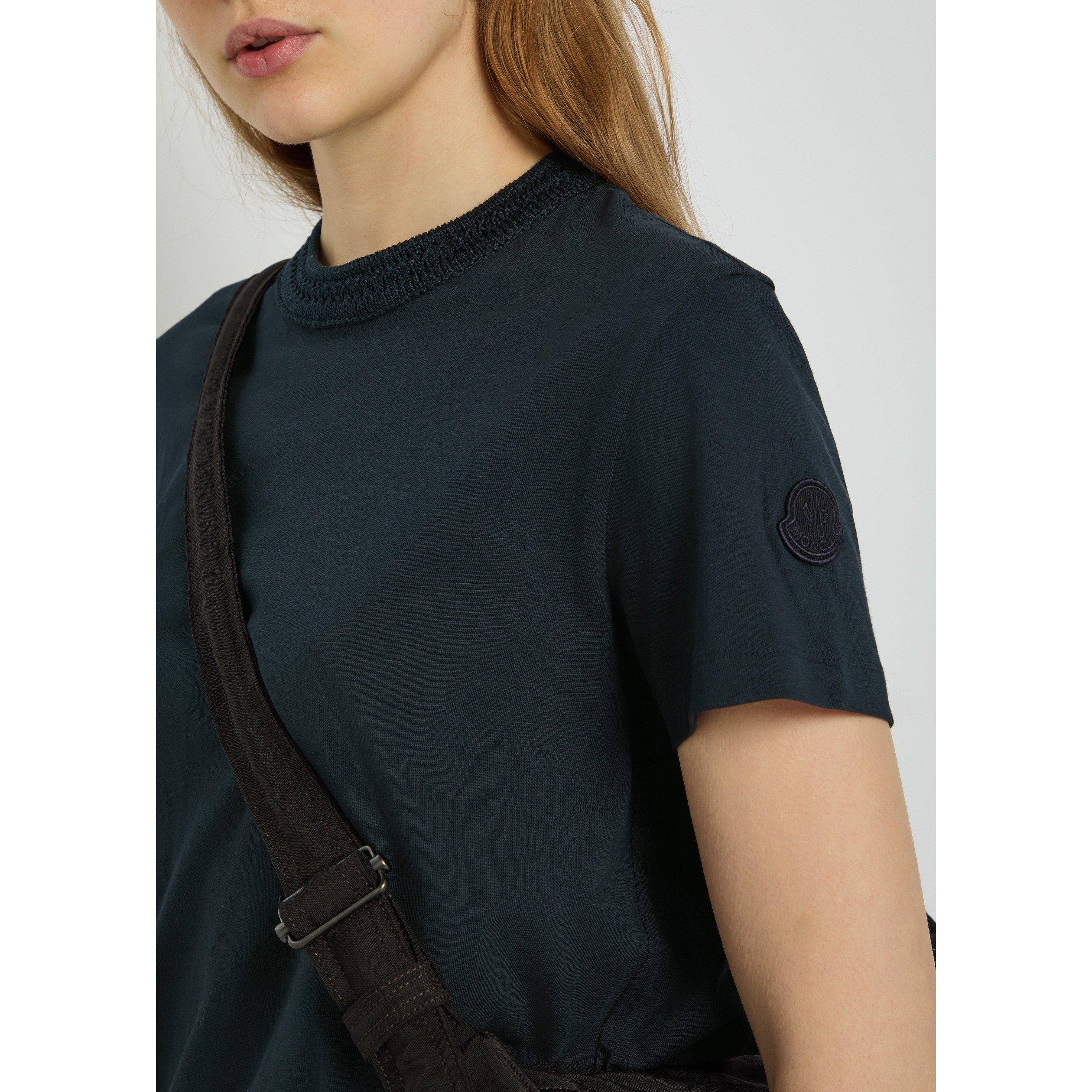 NAVY - Moncler - Women's Cotton Short-Sleeve Crew-Neck T-Shirt - 4