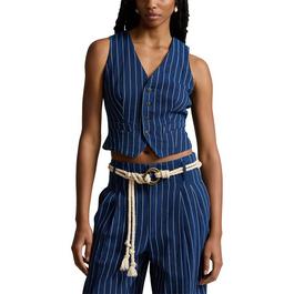 Polo Ralph Lauren Pinstripe Linen Cotton Waistcoat