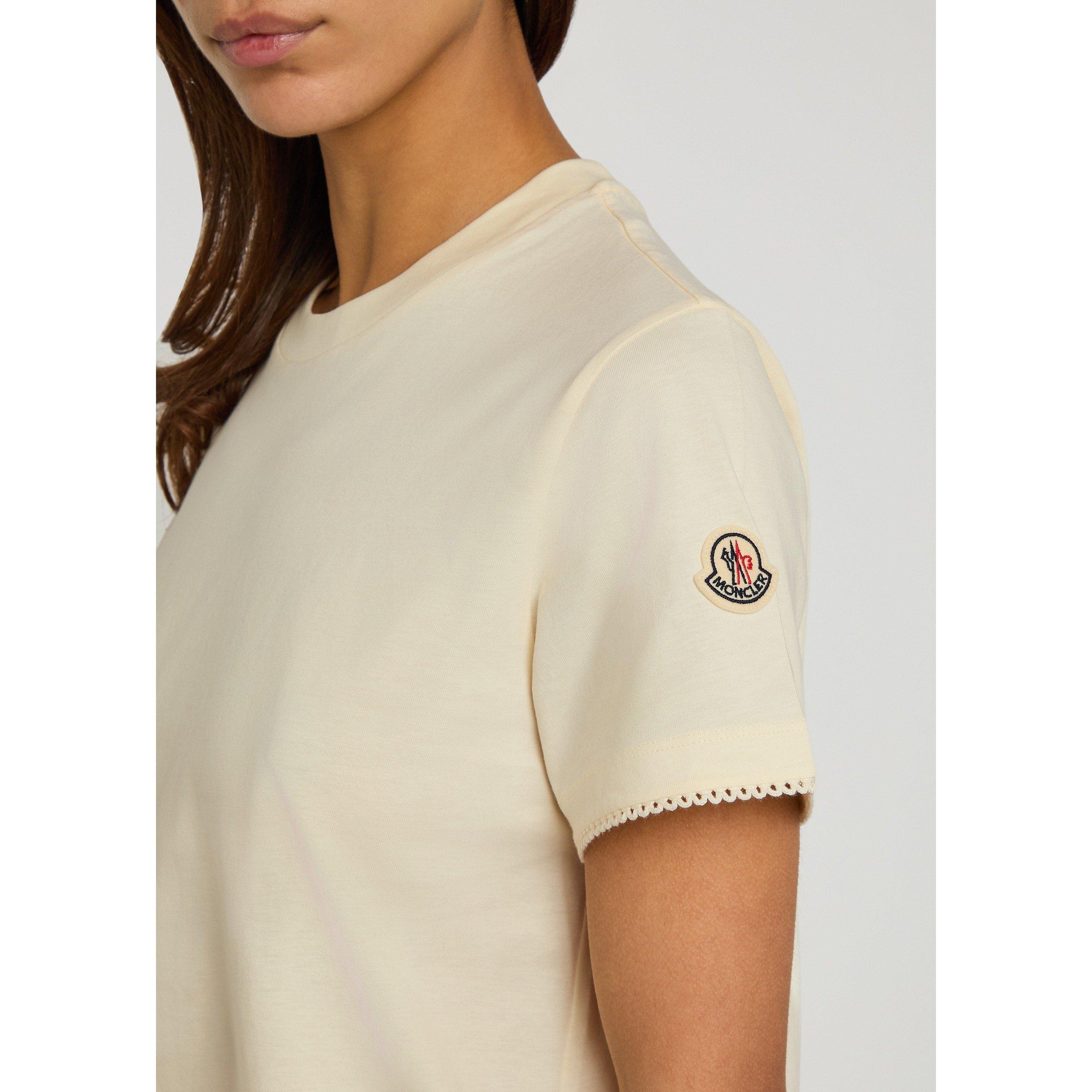 NATURAL - Moncler - Women's Cotton Short-Sleeve T-Shirt - 4