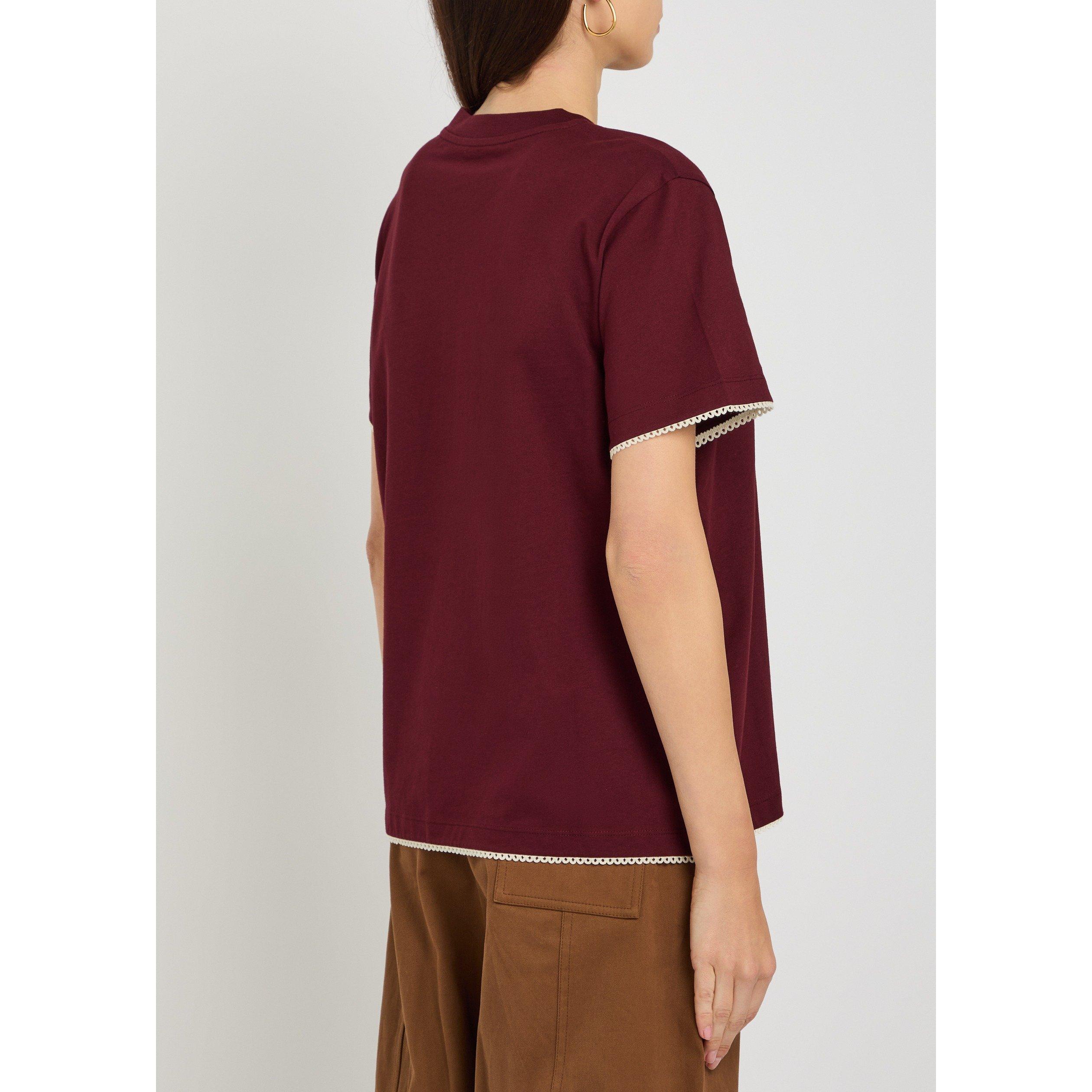MID RED - Moncler - Women's Cotton Short-Sleeve T-Shirt - 3