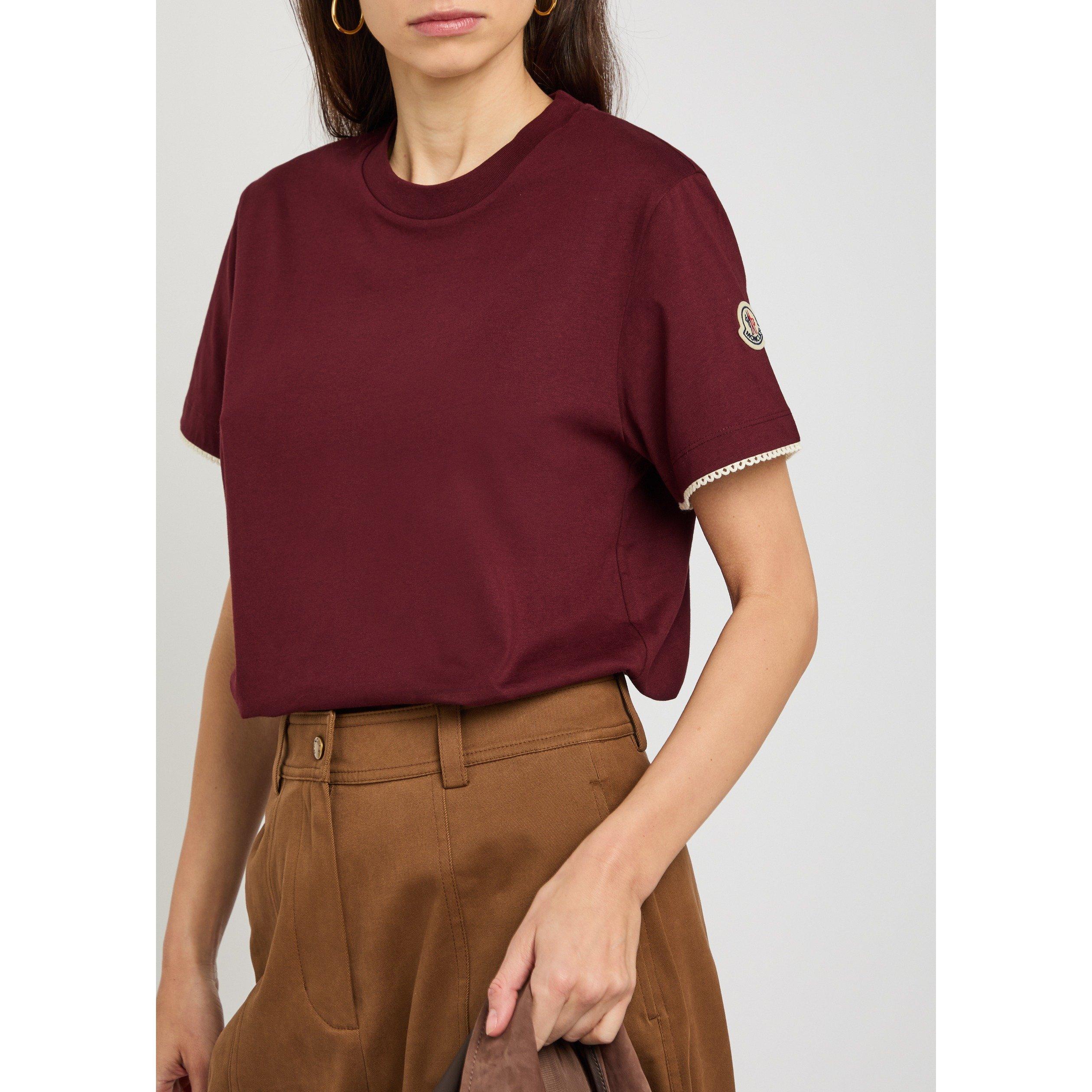 MID RED - Moncler - Women's Cotton Short-Sleeve T-Shirt - 4