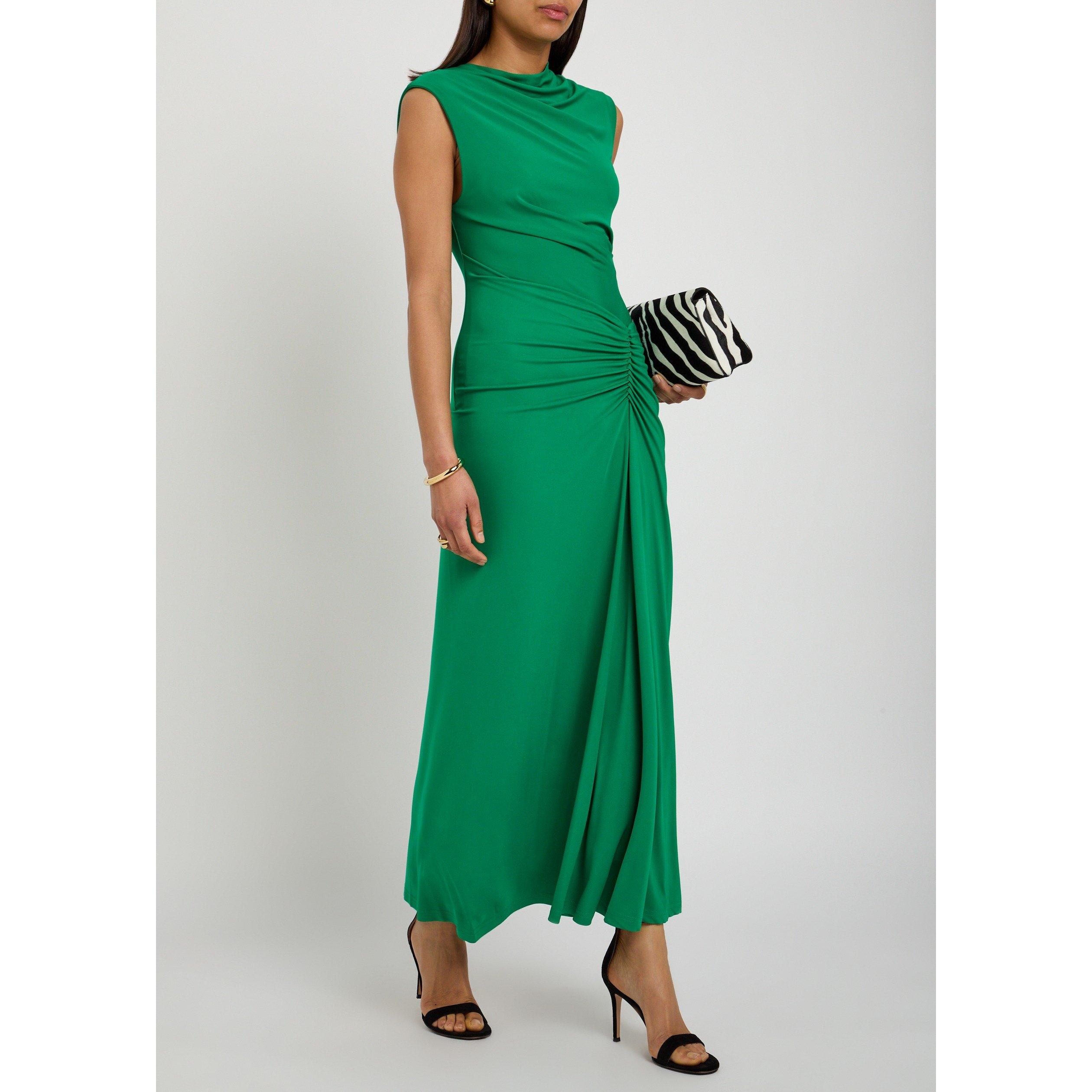 GREEN - Jonathan Simkhai - LD ACACIA DRAPED JERSEY DRESS - 5
