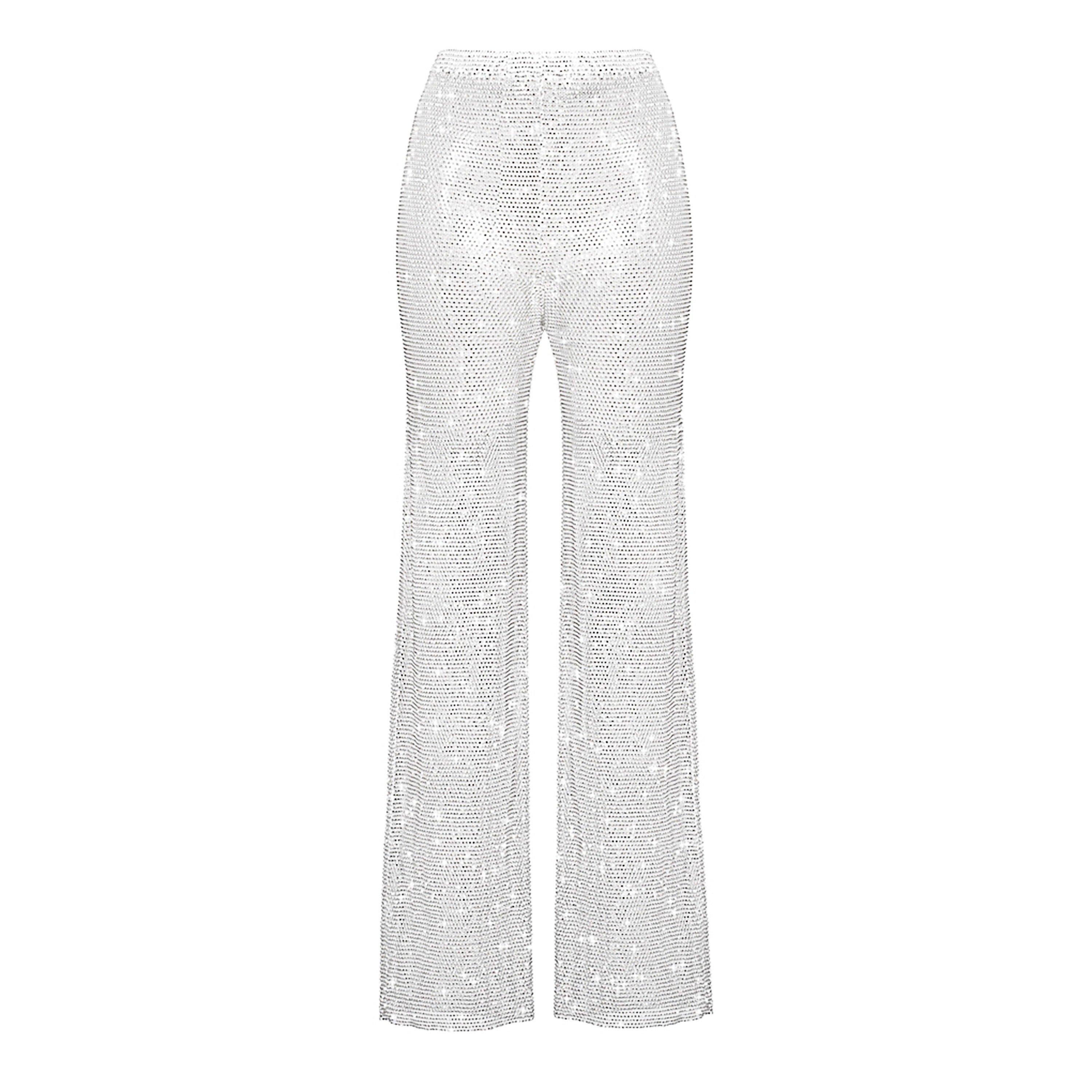White - Santa Brands - Sparkling Wide Leg Trousers - 5