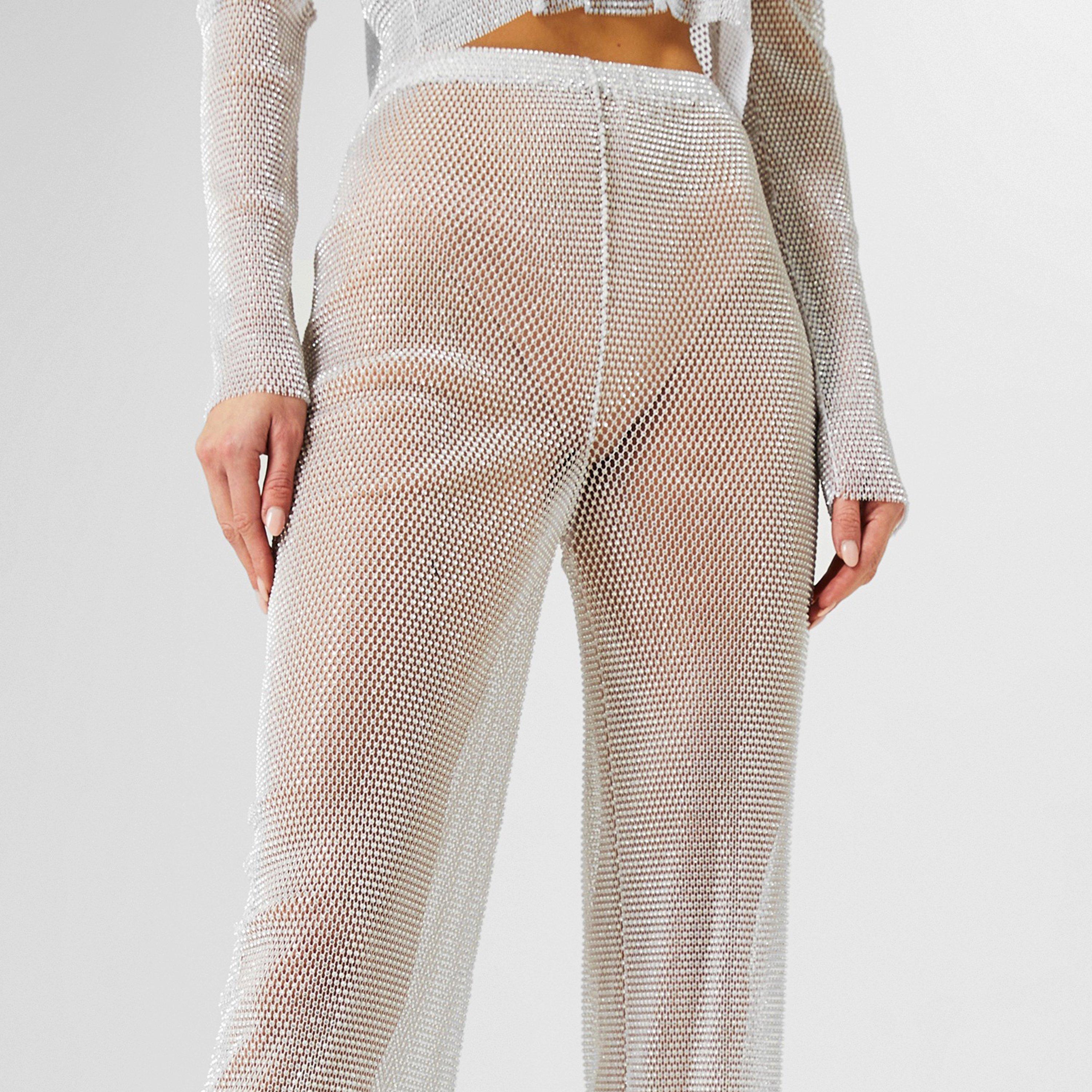White - Santa Brands - Sparkling Wide Leg Trousers - 3