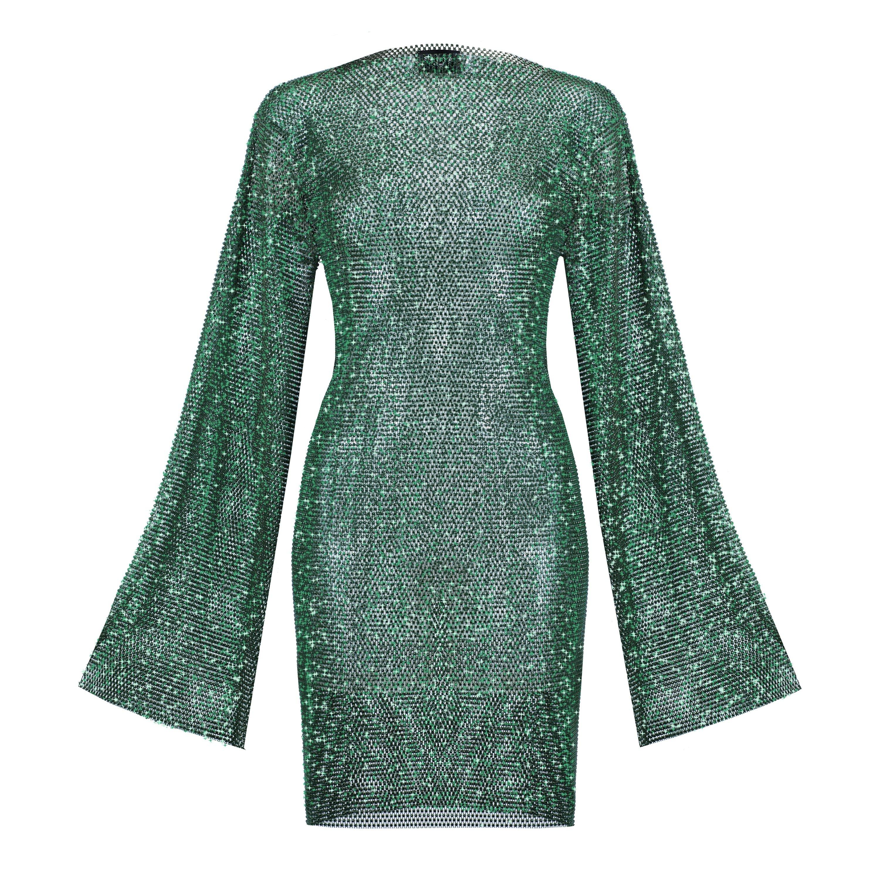 Dark Green - Santa Brands - Diamonds Mini Dress - 4