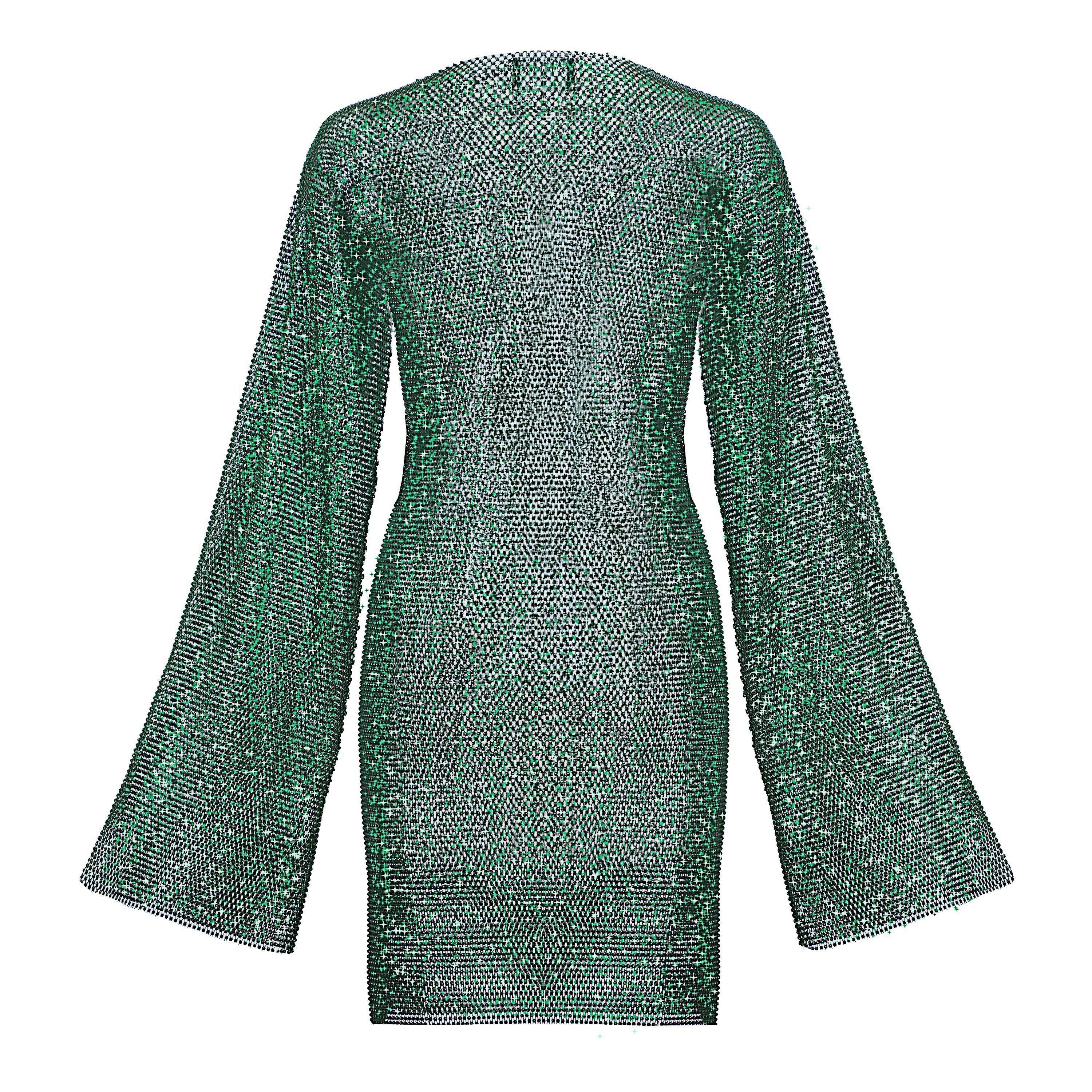 Dark Green - Santa Brands - Diamonds Mini Dress - 5