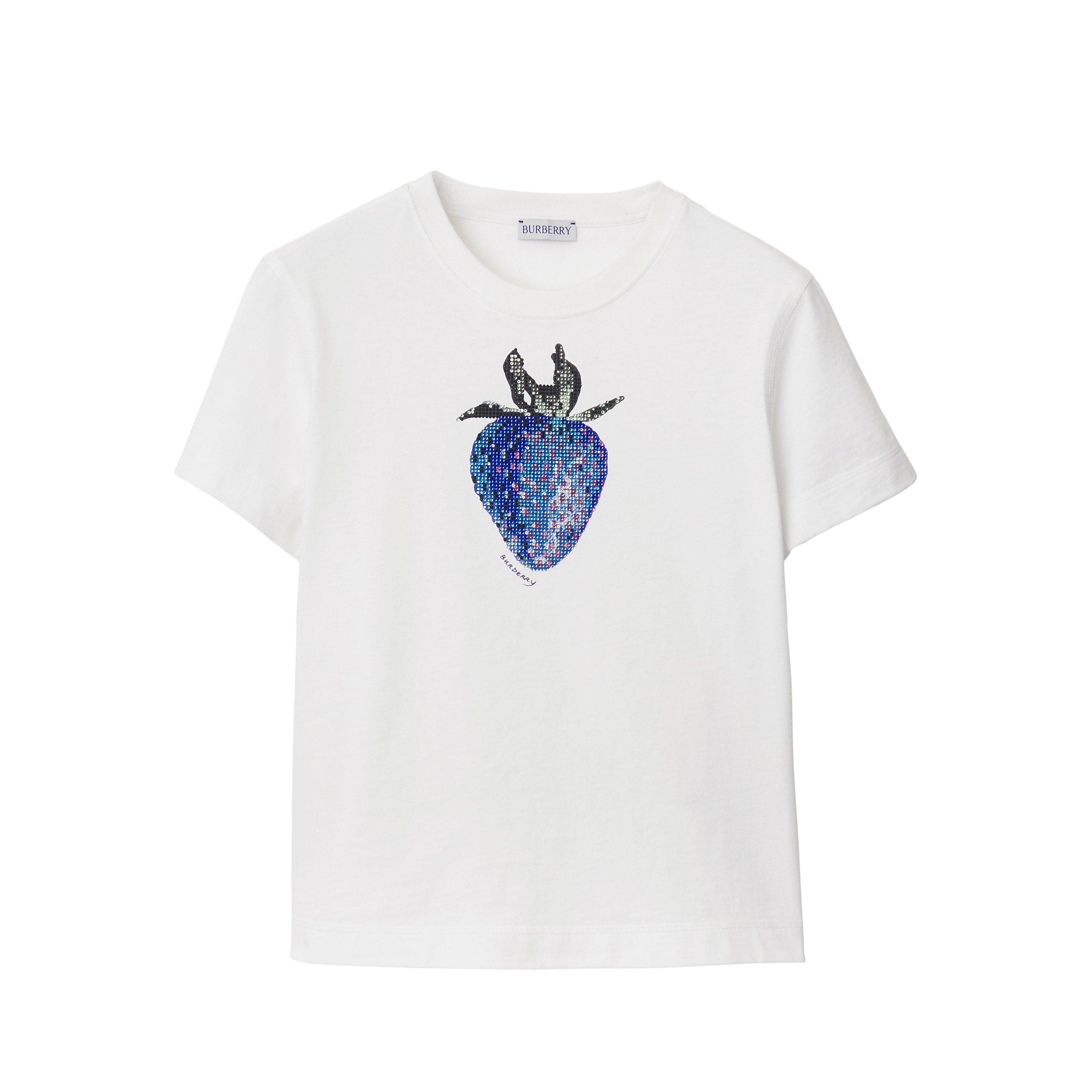 【関税込み】Burberry ホワイト Crystal Strawberry Tシャツ Burberry Kids strawberry-print Cotton T-shirt | White | FARFETCH