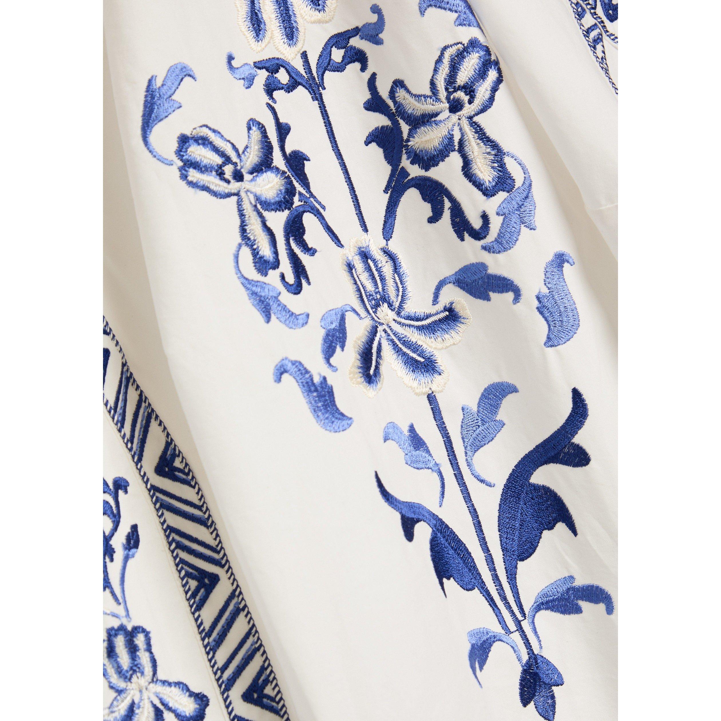 WHITE AND BLUE - Emporio Sirenuse - LD CLODETTE IRIS EMBRIOD DRESS - 4
