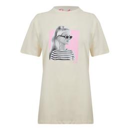 Character Barbie Back Graphic T-Shirt Stone