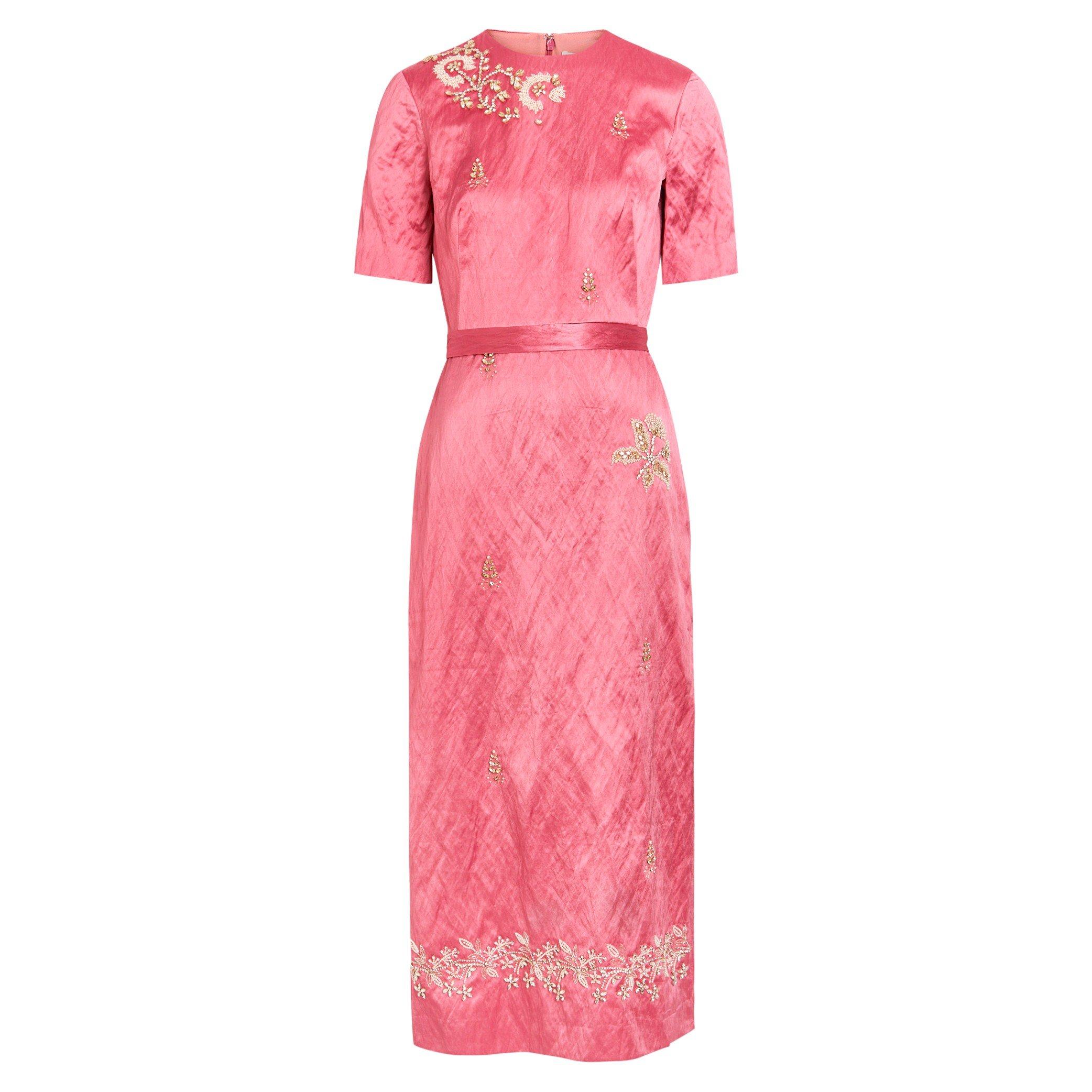 PINK - Erdem - EMB TXTRD SATIN MIDI PENCIL DR - 1