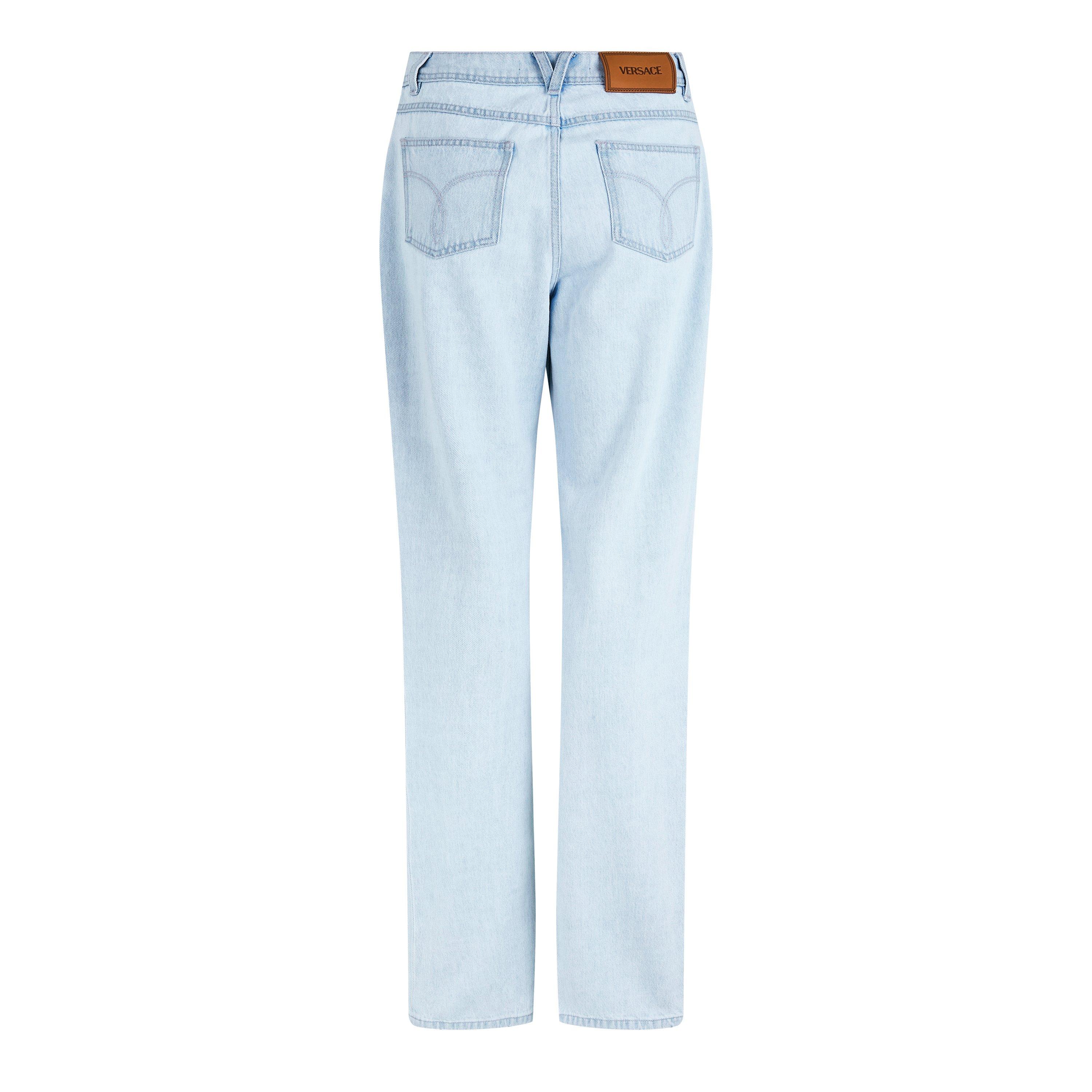 Light Blue Ice - Versace - Women's Medusa Straight Leg Jeans - 6