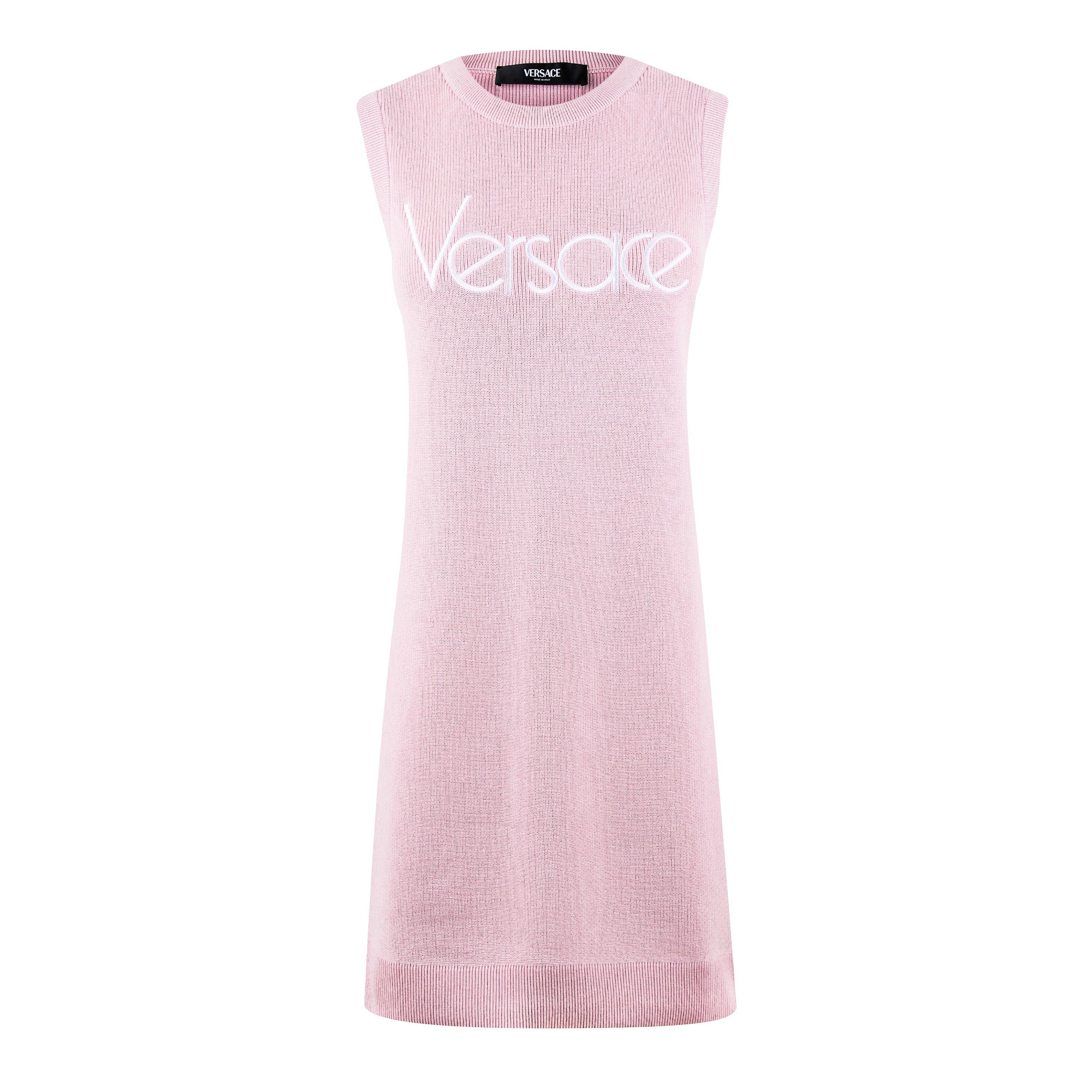 Pastel Pink - Versace - Knitted Tank Dress - 5