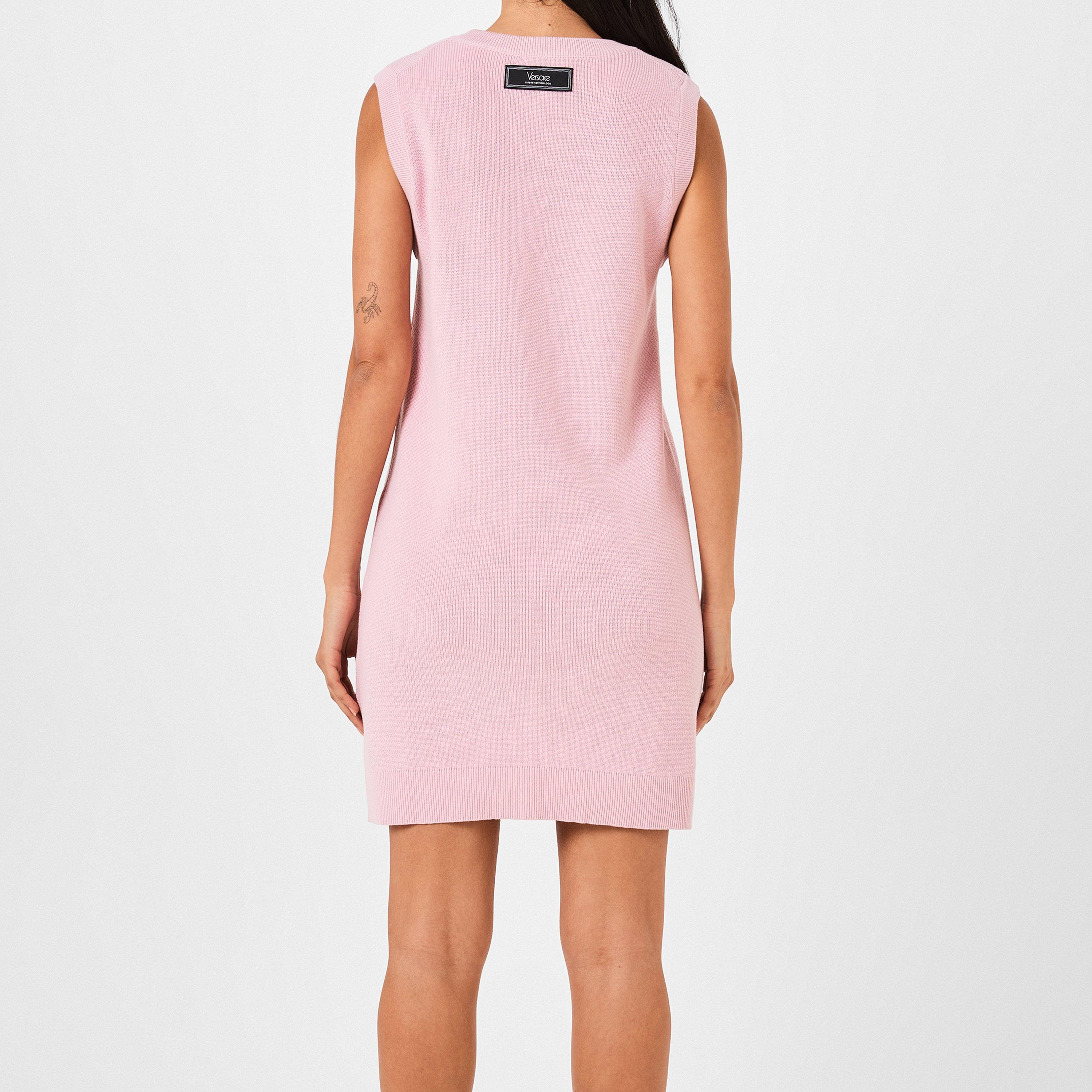Pastel Pink - Versace - Knitted Tank Dress - 3