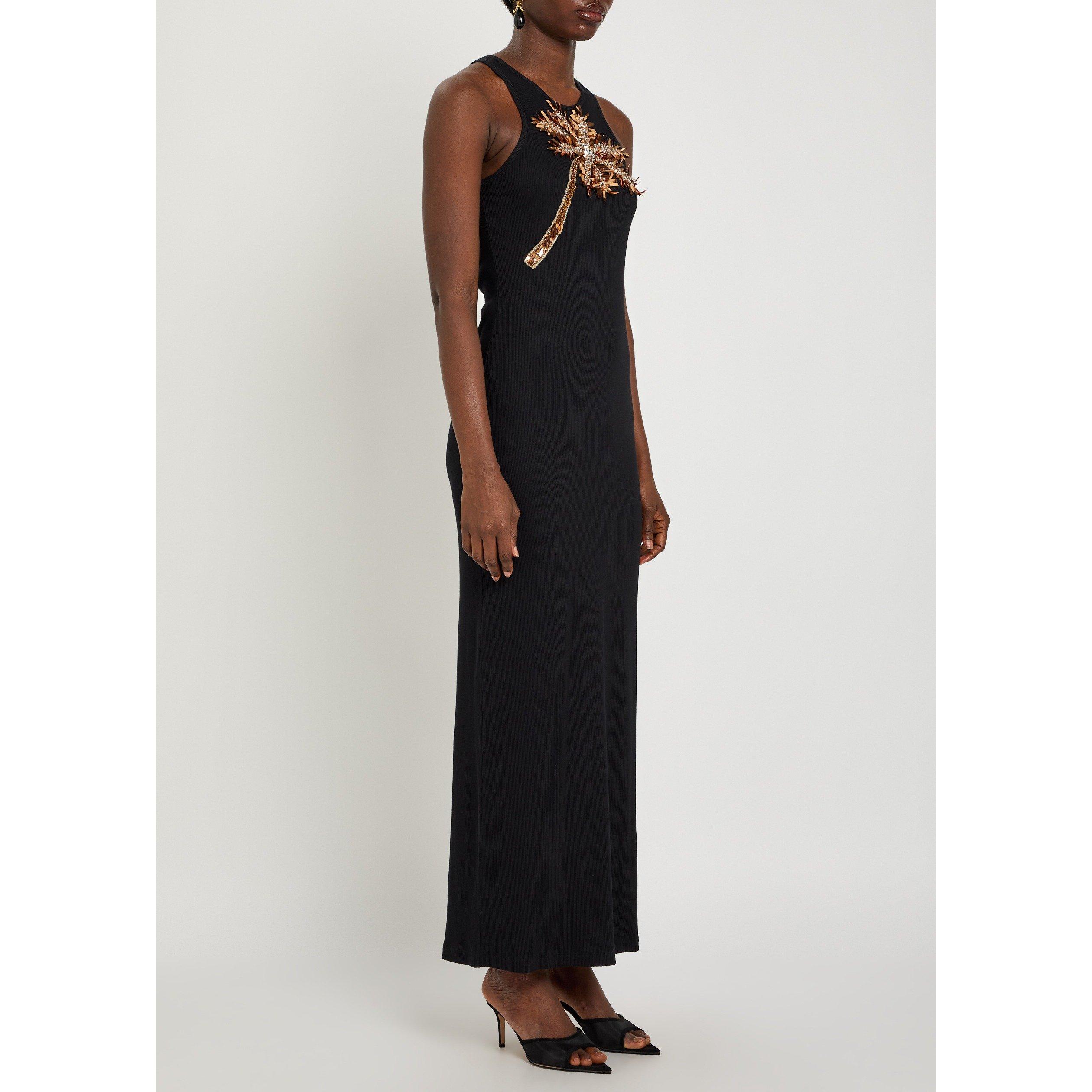 BLACK - Rabanne - Women's Cotton Slim-Fit Maxi Dress - 2