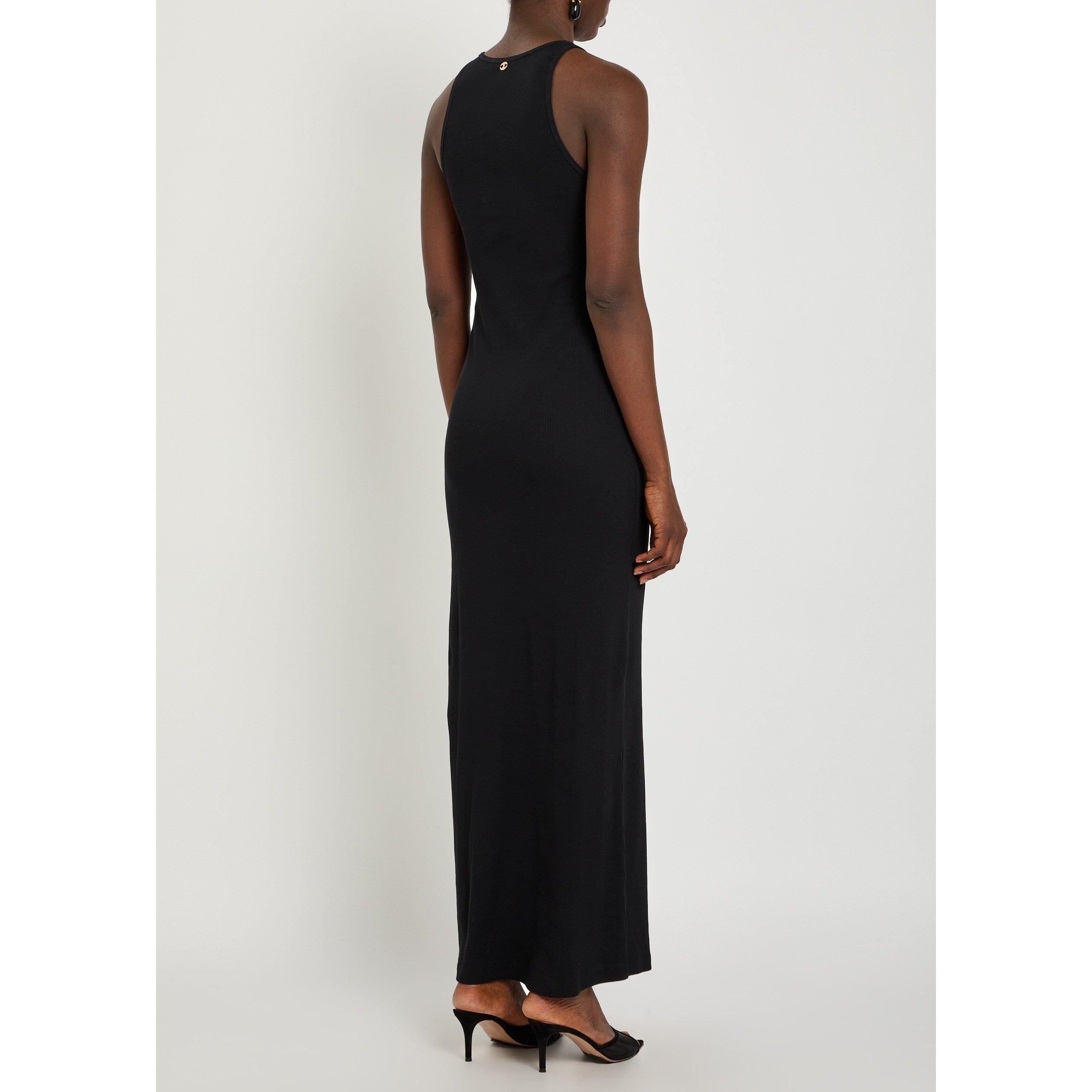 BLACK - Rabanne - Women's Cotton Slim-Fit Maxi Dress - 3