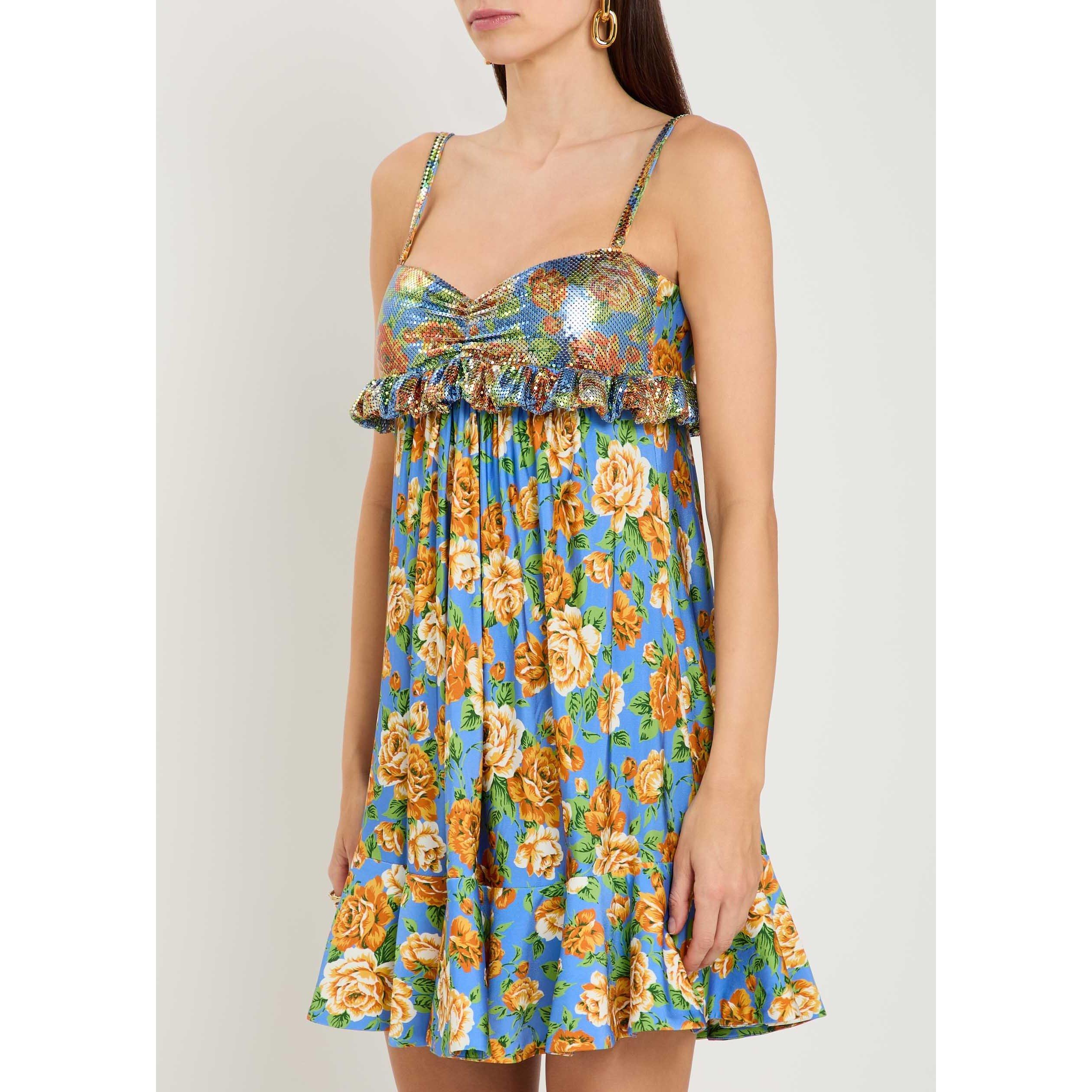 MULTICOLOURED - Rabanne - Women's Floral Ruched Mini Dress - 2