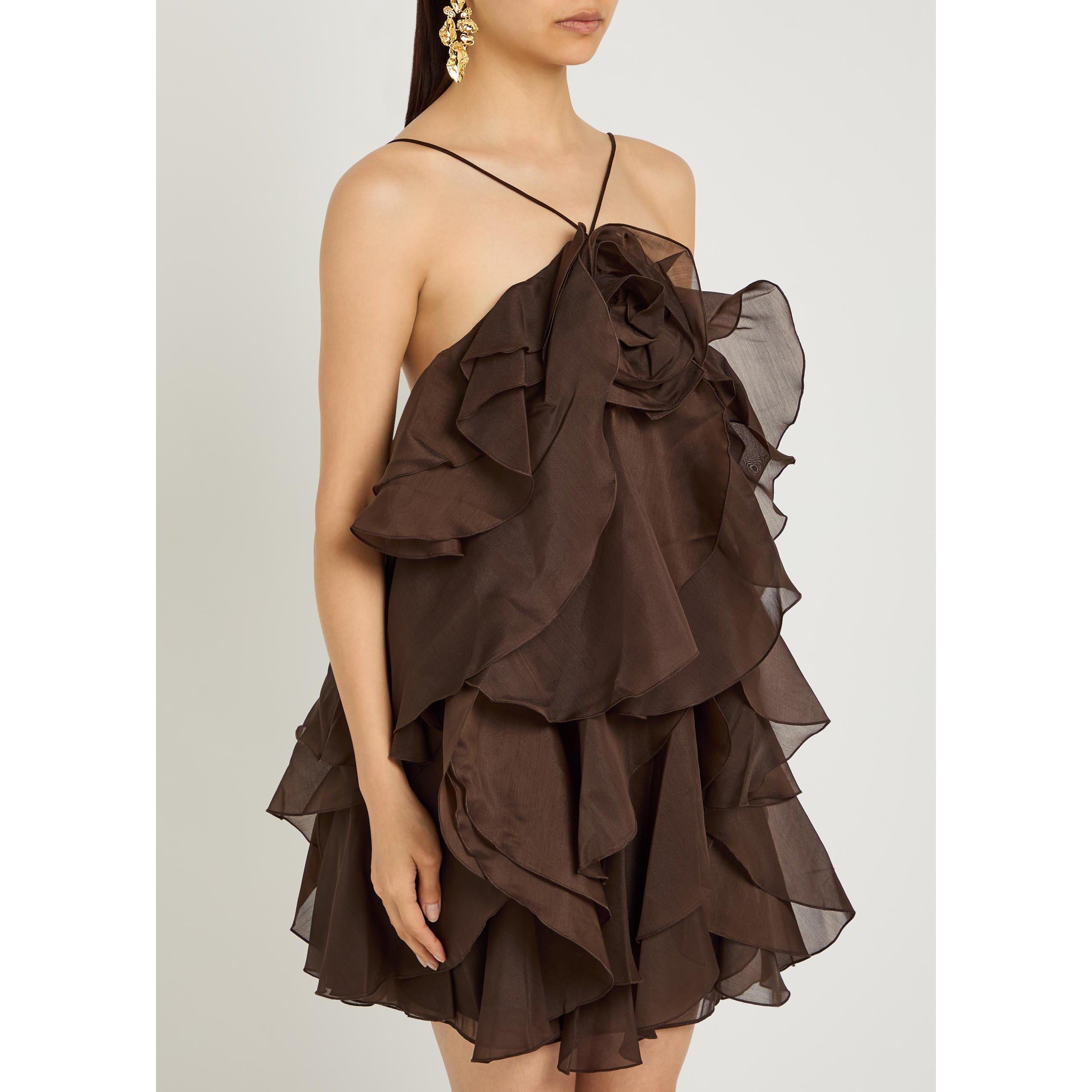 DARK BROWN - Aje - SD Corsage Pandorea Mini Dress - 2