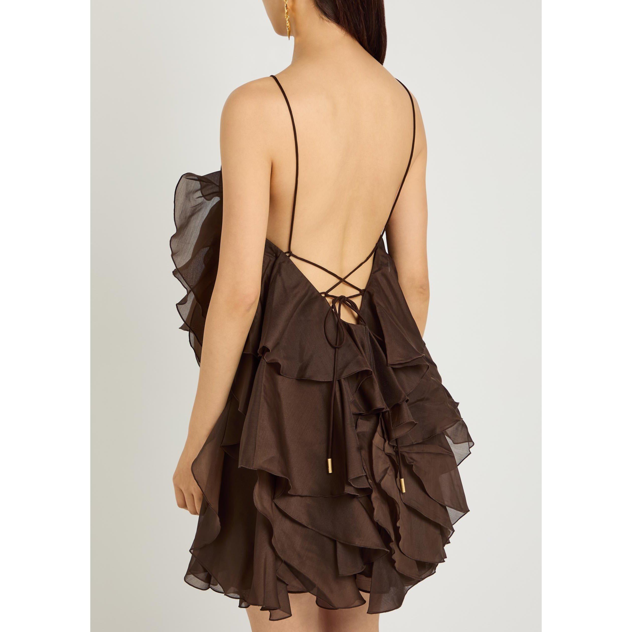 DARK BROWN - Aje - SD Corsage Pandorea Mini Dress - 3