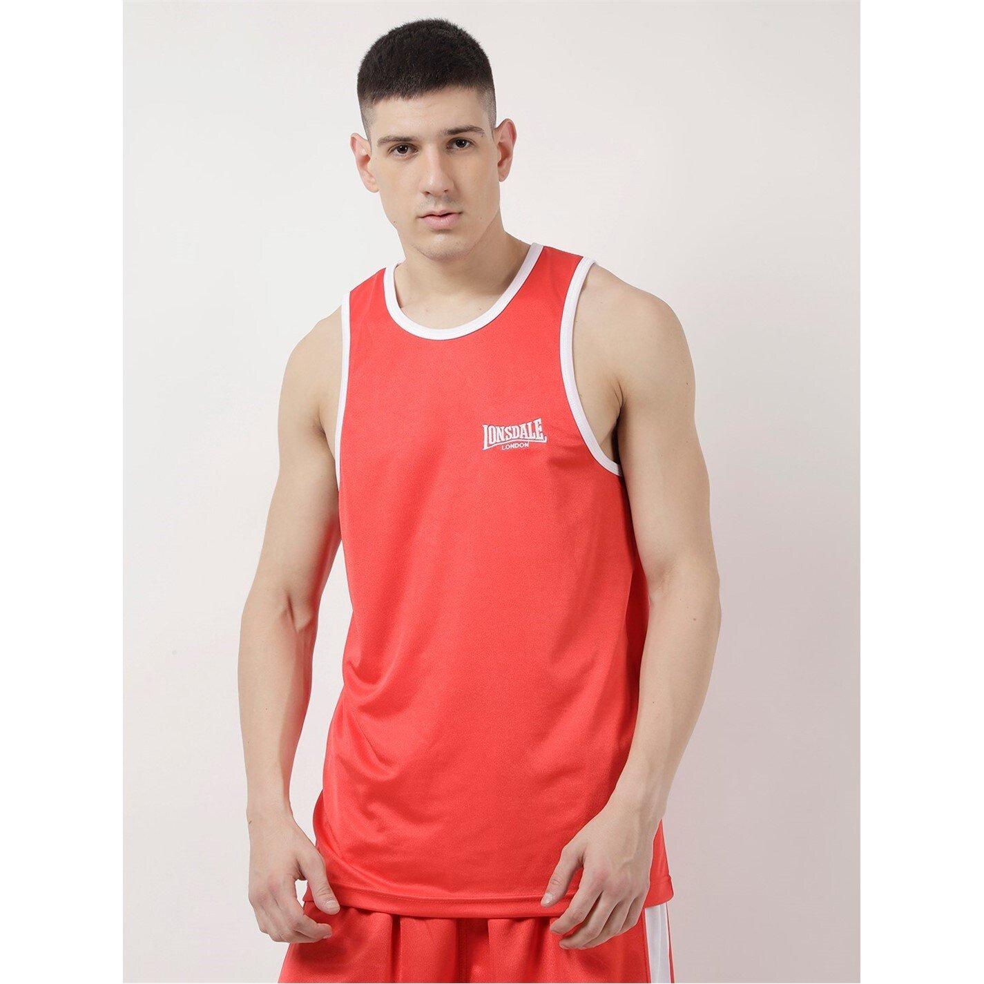 Lonsdale Men's Boxing Vest - Red/White - S