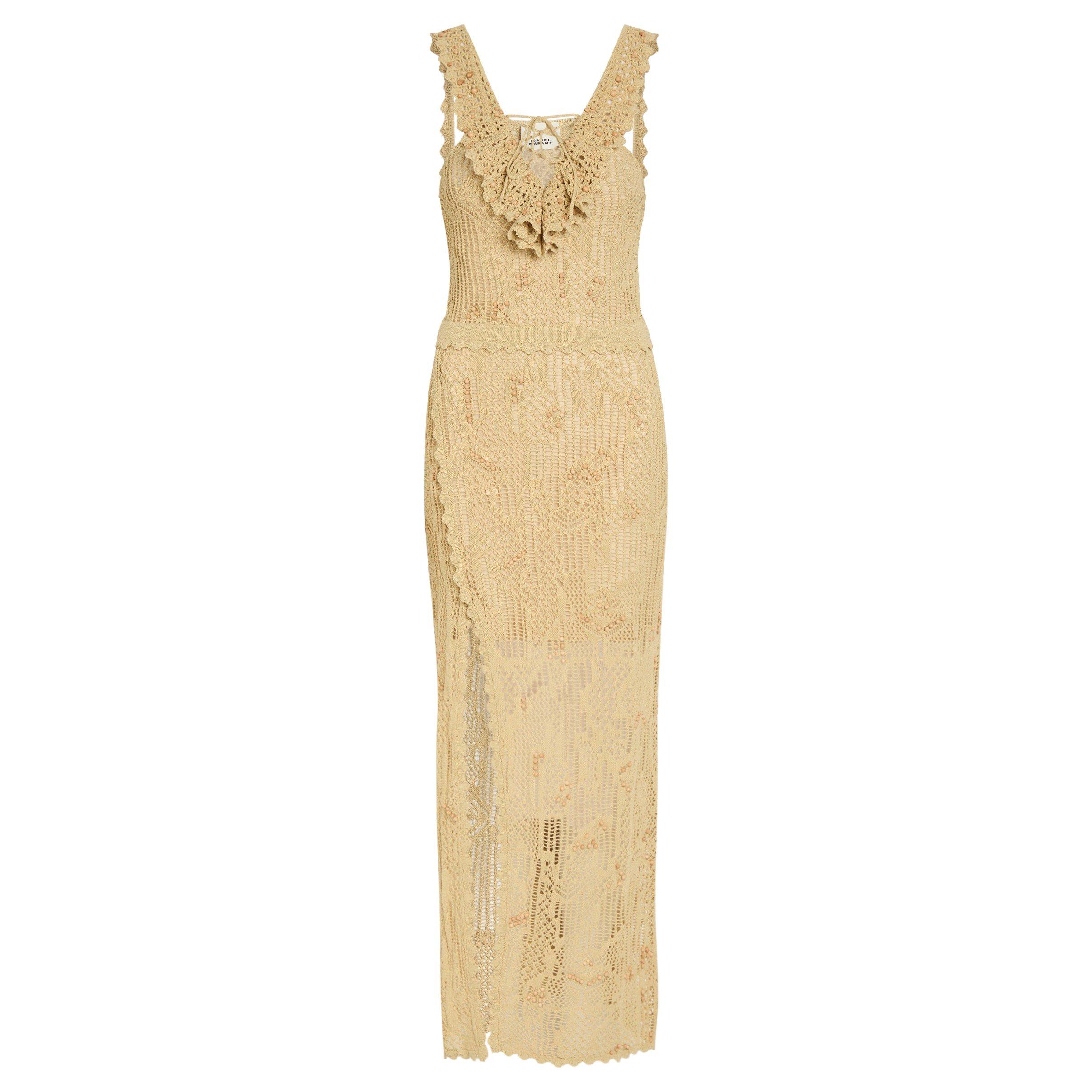 CAMEL - Isabel Marant - Women's Ornella-GD Cotton Crochet Maxi Dress - 1