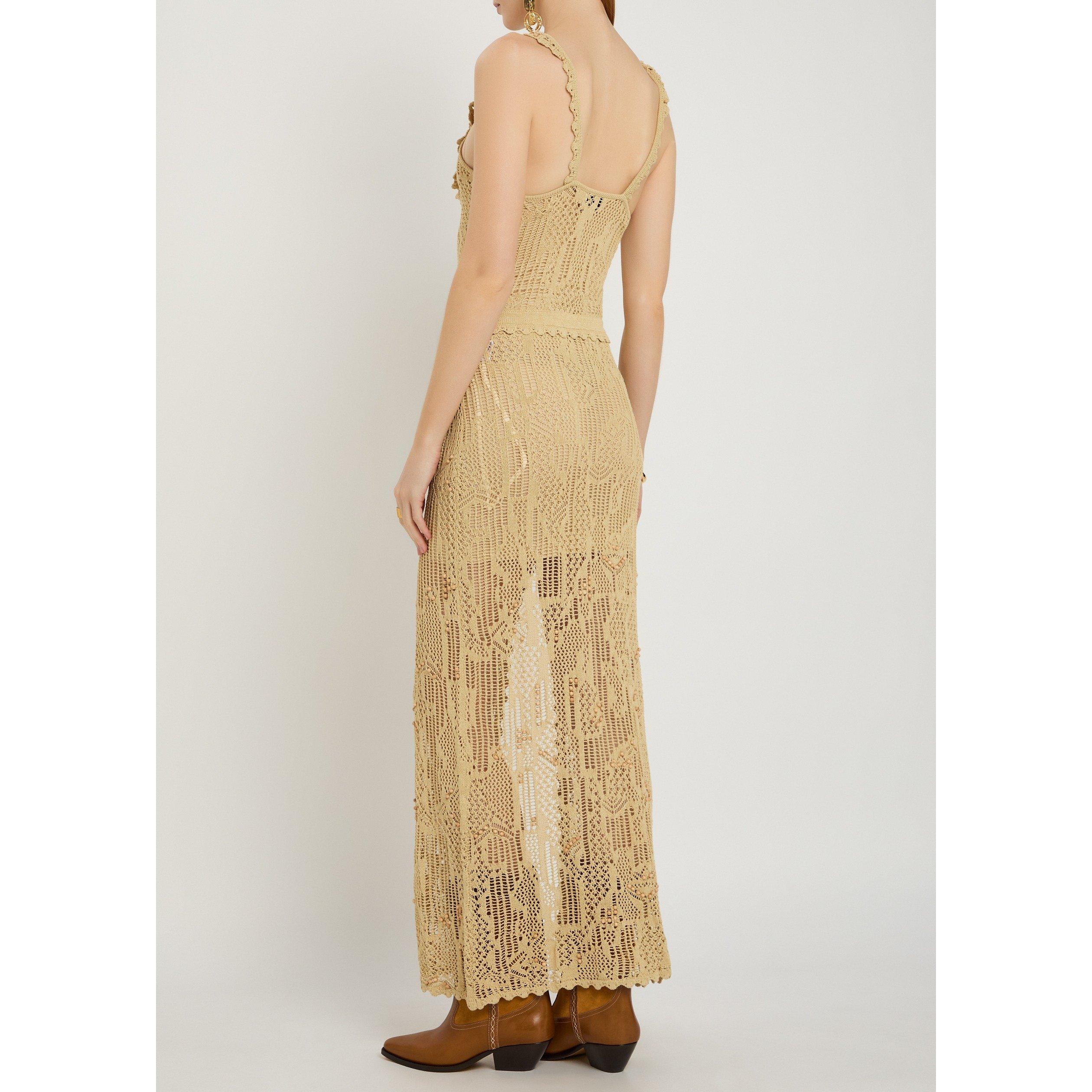 CAMEL - Isabel Marant - Women's Ornella-GD Cotton Crochet Maxi Dress - 3